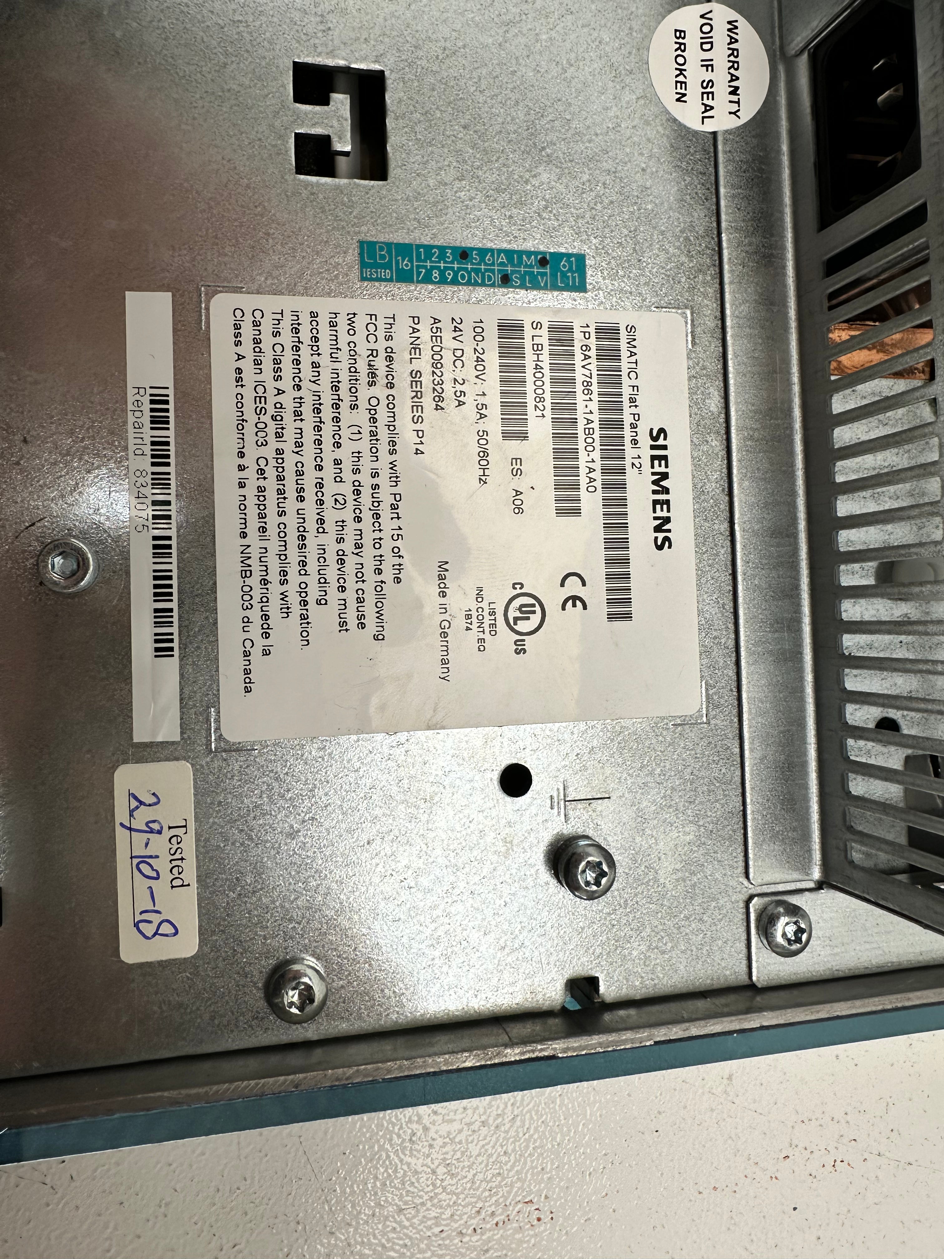 Écran plat Siemens SIMATIC 12 6AV7861-1AB00-1AA0