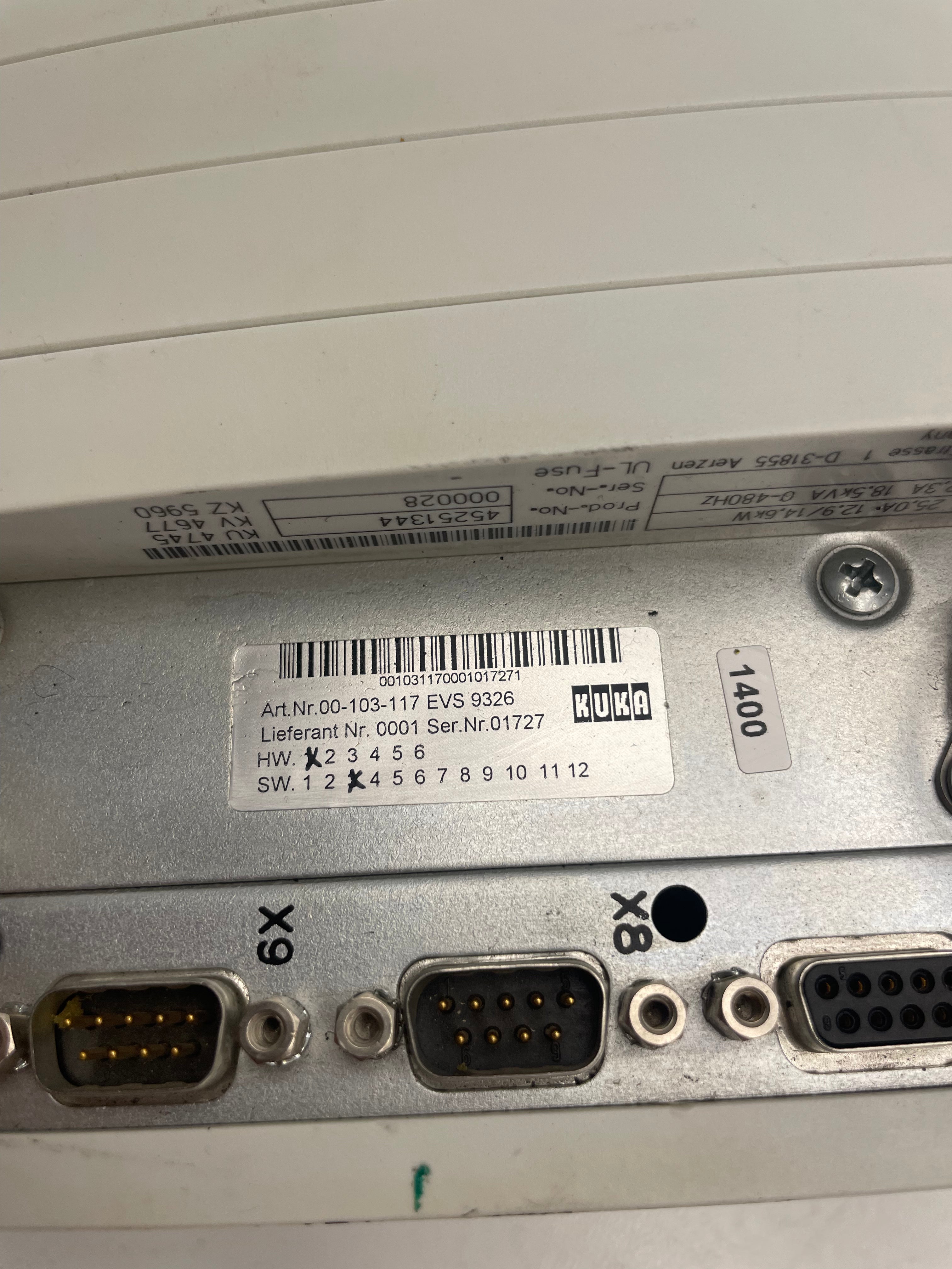 KUKA / Марка 00-103-117 EVS 9326