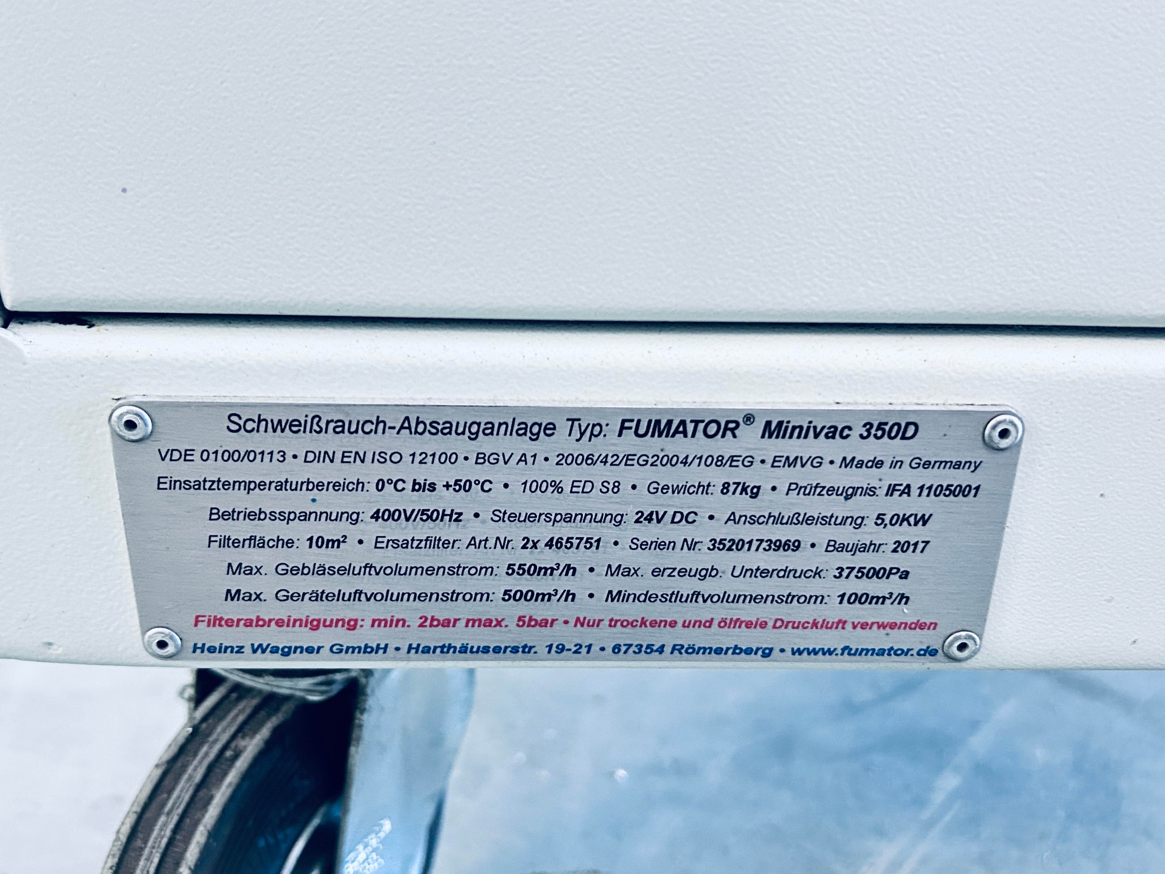 Fumator Schweißrauchabsaugung Minivac 350D