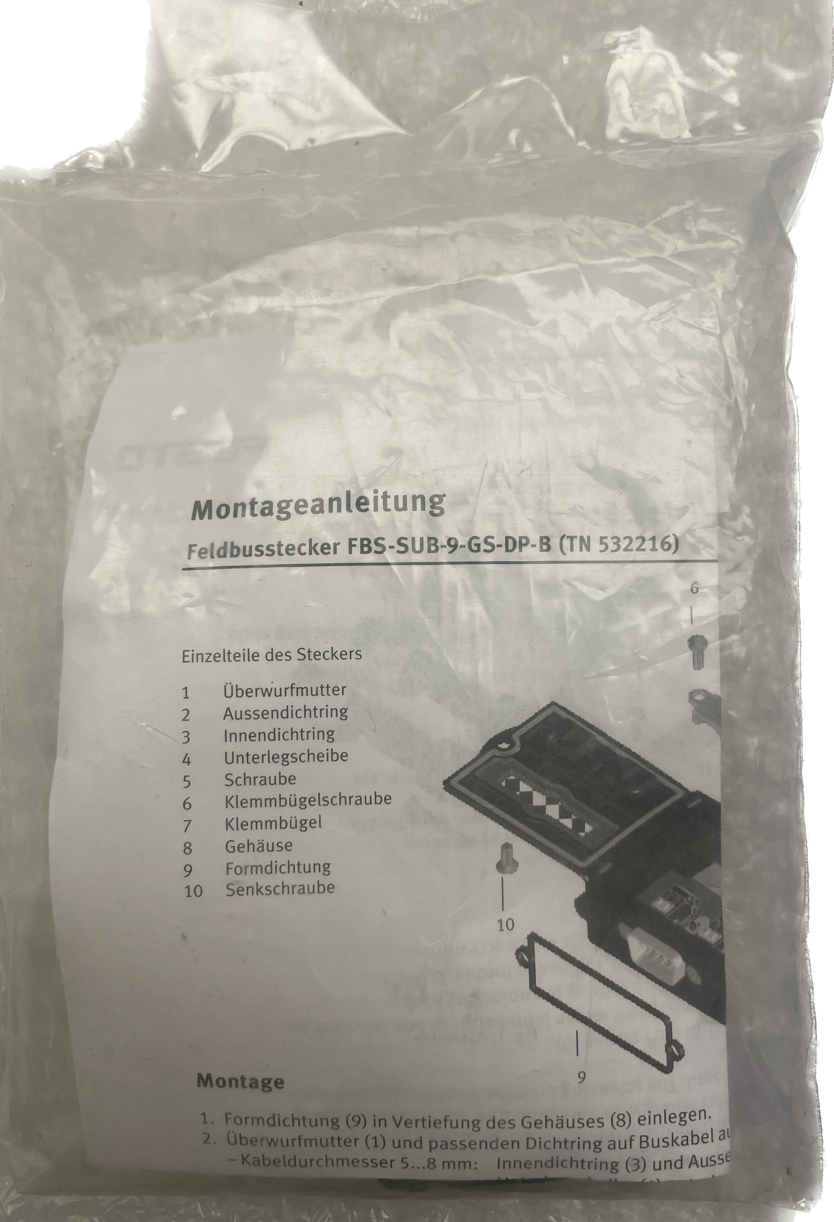 Festo connector / fieldbus connector FBS-SUB-9-GS-DP-B