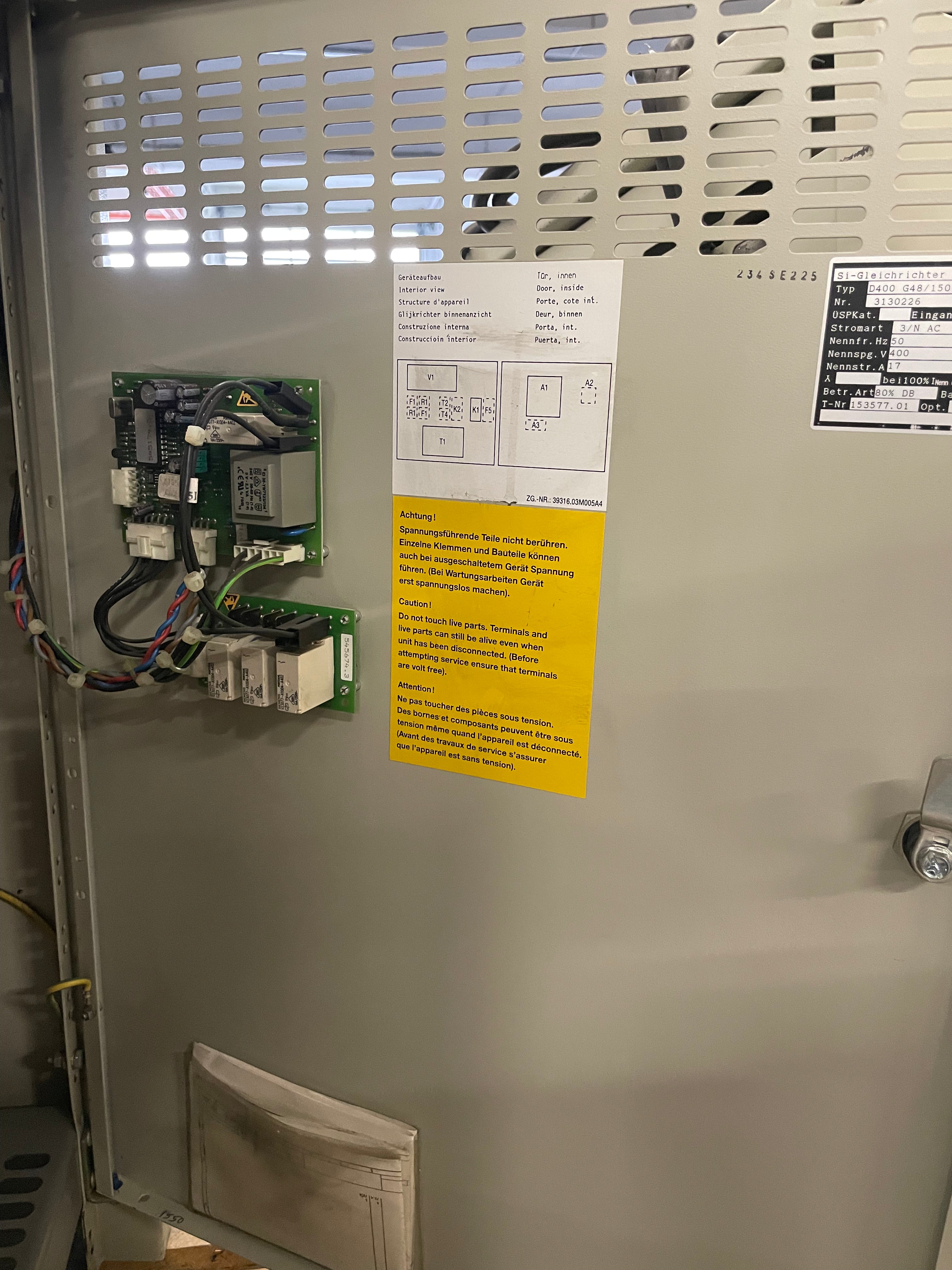 Tebetron-E battery charger D400 G48/150 B-FTNI/O