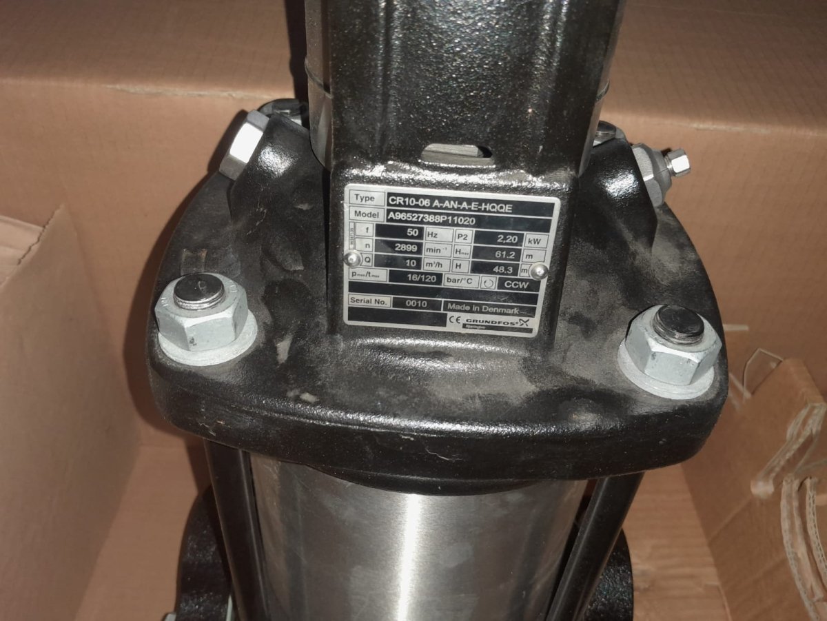 Grundfos Vertikale mehrstufige Kreiselpumpe CR10 - 06 A - AN - A - E - HQQE - #product_category# | KLEMA Maschinenhandel