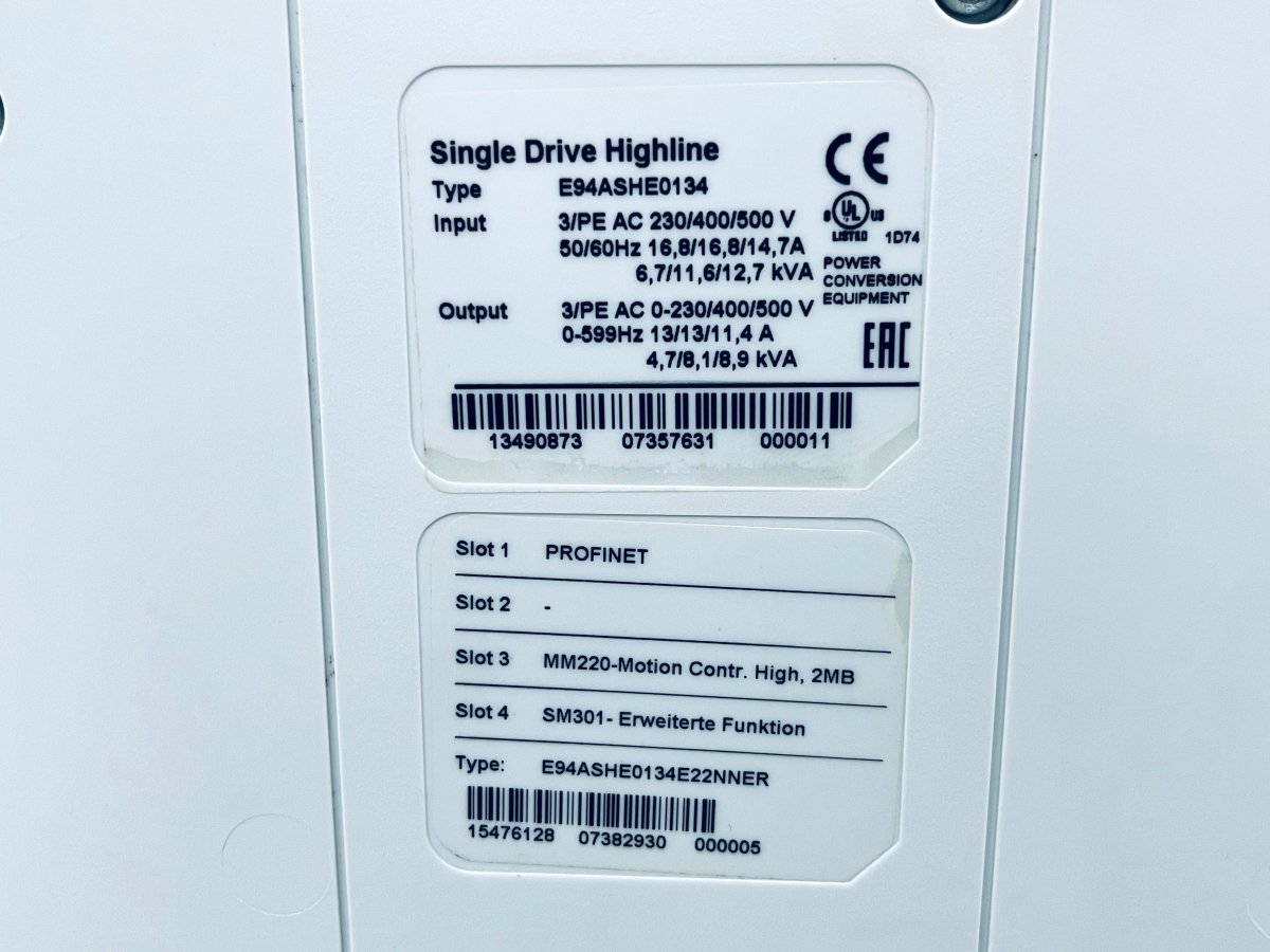 Lenze Single Drive Highline E94ASHE0134 Umrichter mit Transformer - #product_category# | KLEMA Maschinenhandel