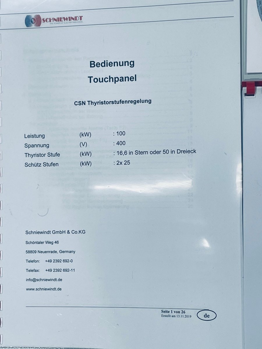 Schniewindt 97/DF - 100 Durchlauferhitzer mit Schützsteuerung 2 - stufig - #product_category# | KLEMA Maschinenhandel