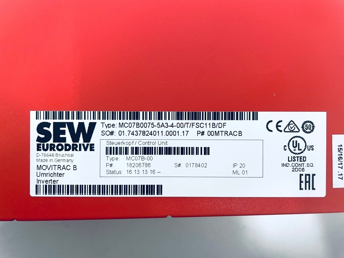 SEW Eurodrive MC07B0075 - 5A3 - 4 - 00 Movidrive Umrichter Steuerkopf/ Control Unit - #product_category# | KLEMA Maschinenhandel