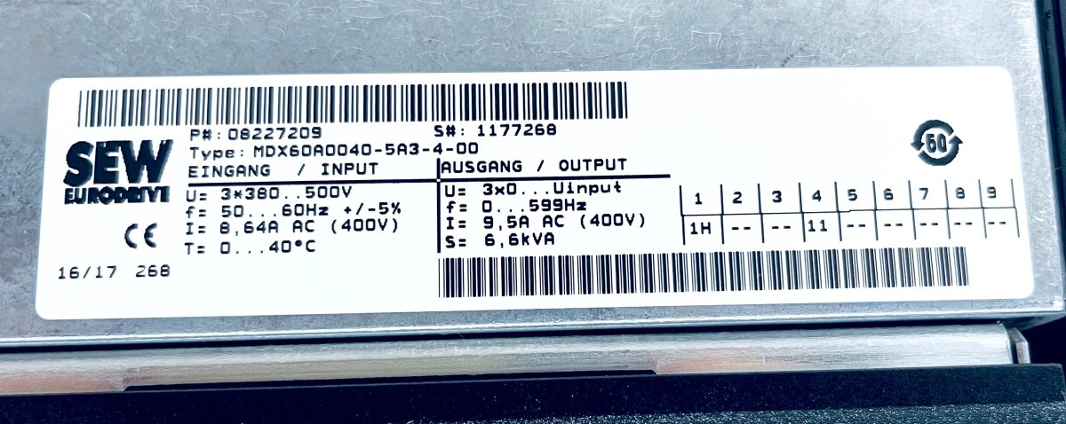 SEW Eurodrive MDX61B0040 - 5A3 - 4 - 0T Movidrive B Umrichter - #product_category# | KLEMA Maschinenhandel