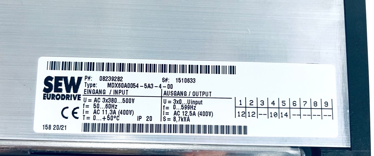 SEW Eurodrive MDX61B0055 - 5A3 - 4 - 00 Movidrive Umrichter - #product_category# | KLEMA Maschinenhandel