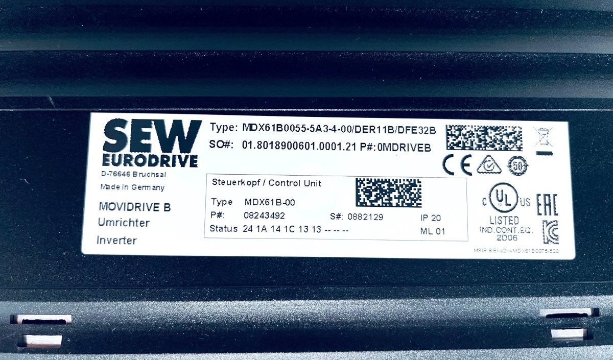 SEW Eurodrive MDX61B0055 - 5A3 - 4 - 00 Movidrive Umrichter - #product_category# | KLEMA Maschinenhandel
