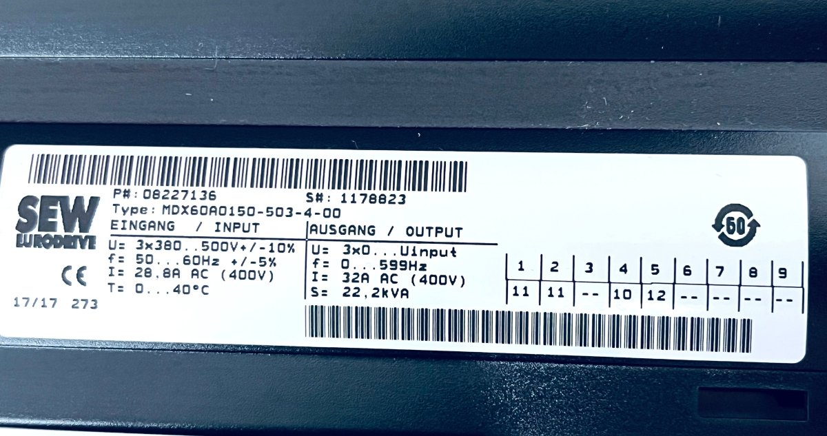 SEW Eurodrive MDX61B0150 - 503 - 4 - 0T Movidrive B Umrichter - #product_category# | KLEMA Maschinenhandel