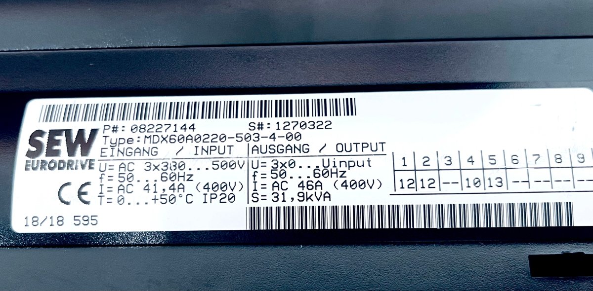 SEW Eurodrive MDX61B0220 - 503 - 4 - 0T Movidrive B Umrichter 0689847 - #product_category# | KLEMA Maschinenhandel