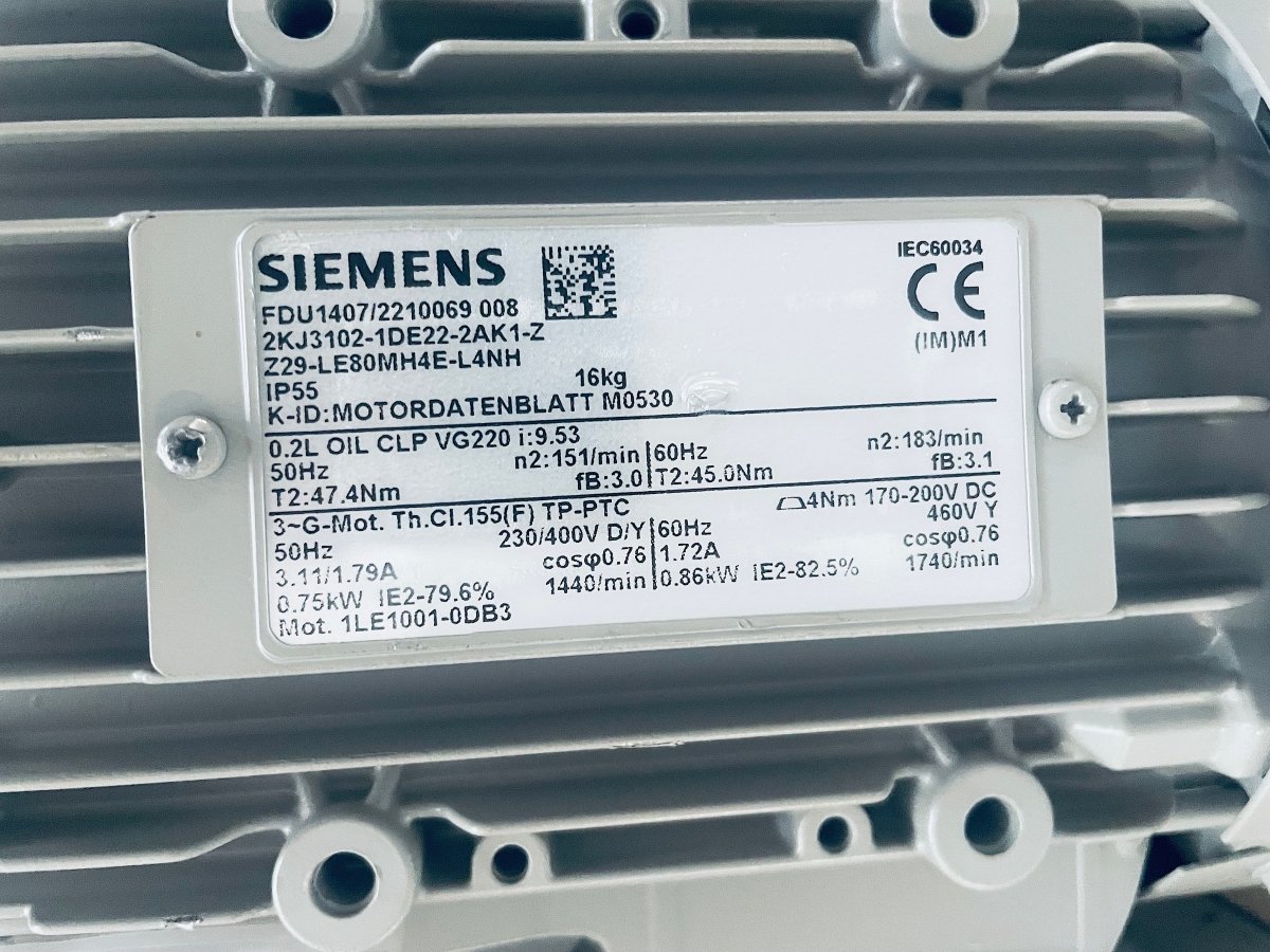 Siemens Getriebemotor Z29 - LE80MH4E - L4NH FDU1407/2210069008 - #product_category# | KLEMA Maschinenhandel