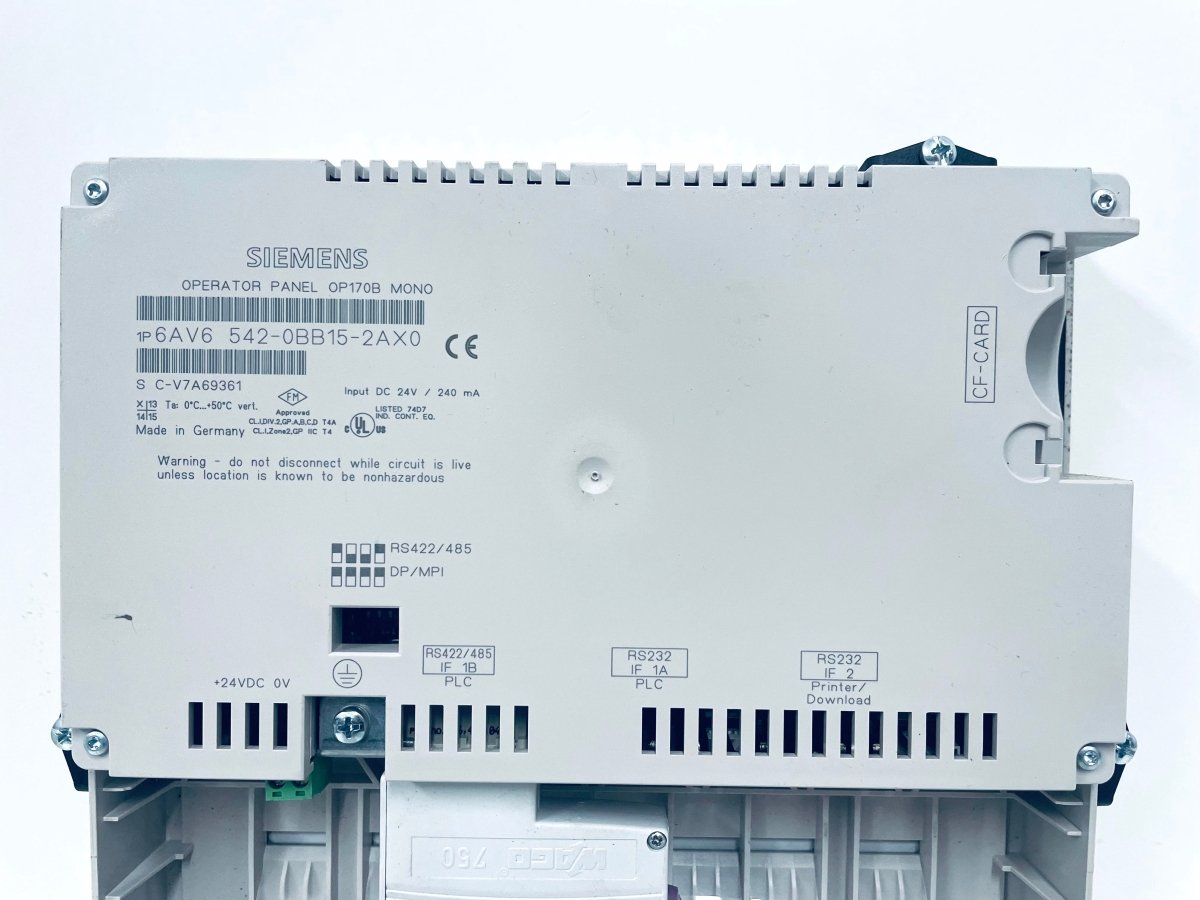 Siemens SIMATIC OP170B MONO 6AV6542 - 0BB15 - 2AX0 - #product_category# | KLEMA Maschinenhandel