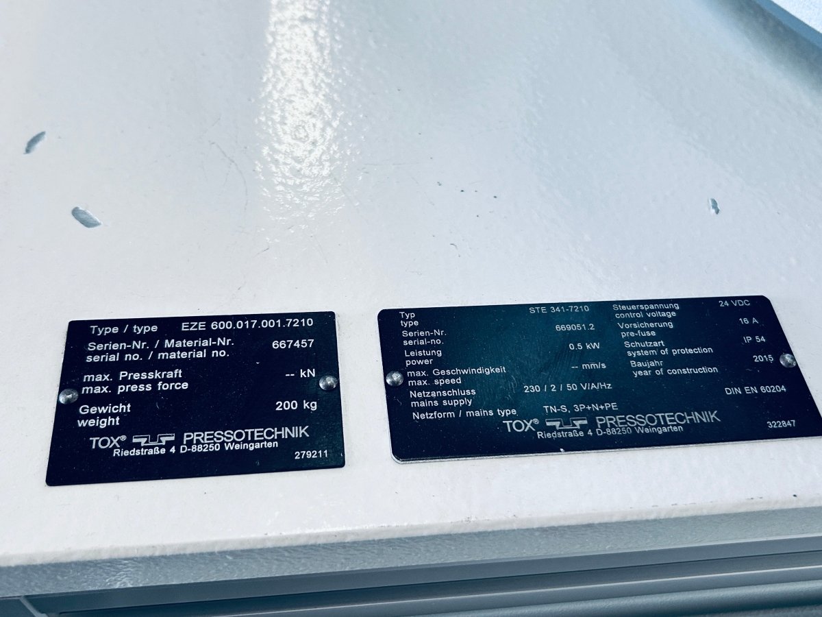 Tox Pressotechnik STE341 - 7210 / EEB008.061.A.001 Hydropneumatische Presse - product_category | KLEMA Maschinenhandel