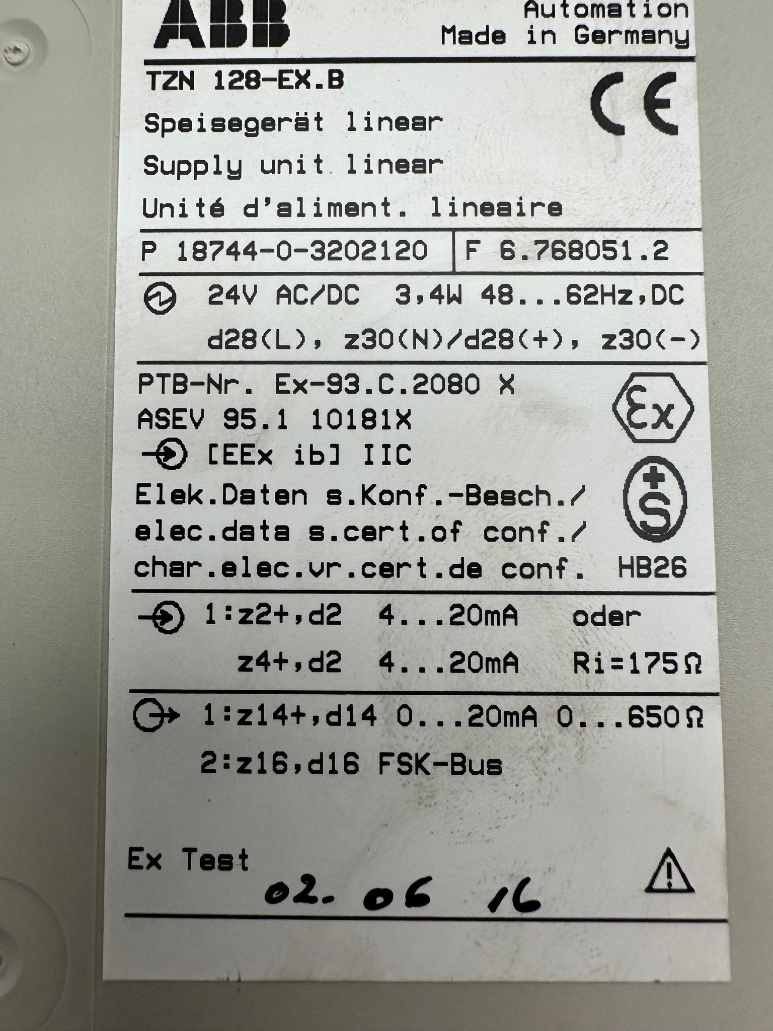 ABB Speisegerät Linear TZN128-EX/ABB - #product_category# | Klenk Maschinenhandel