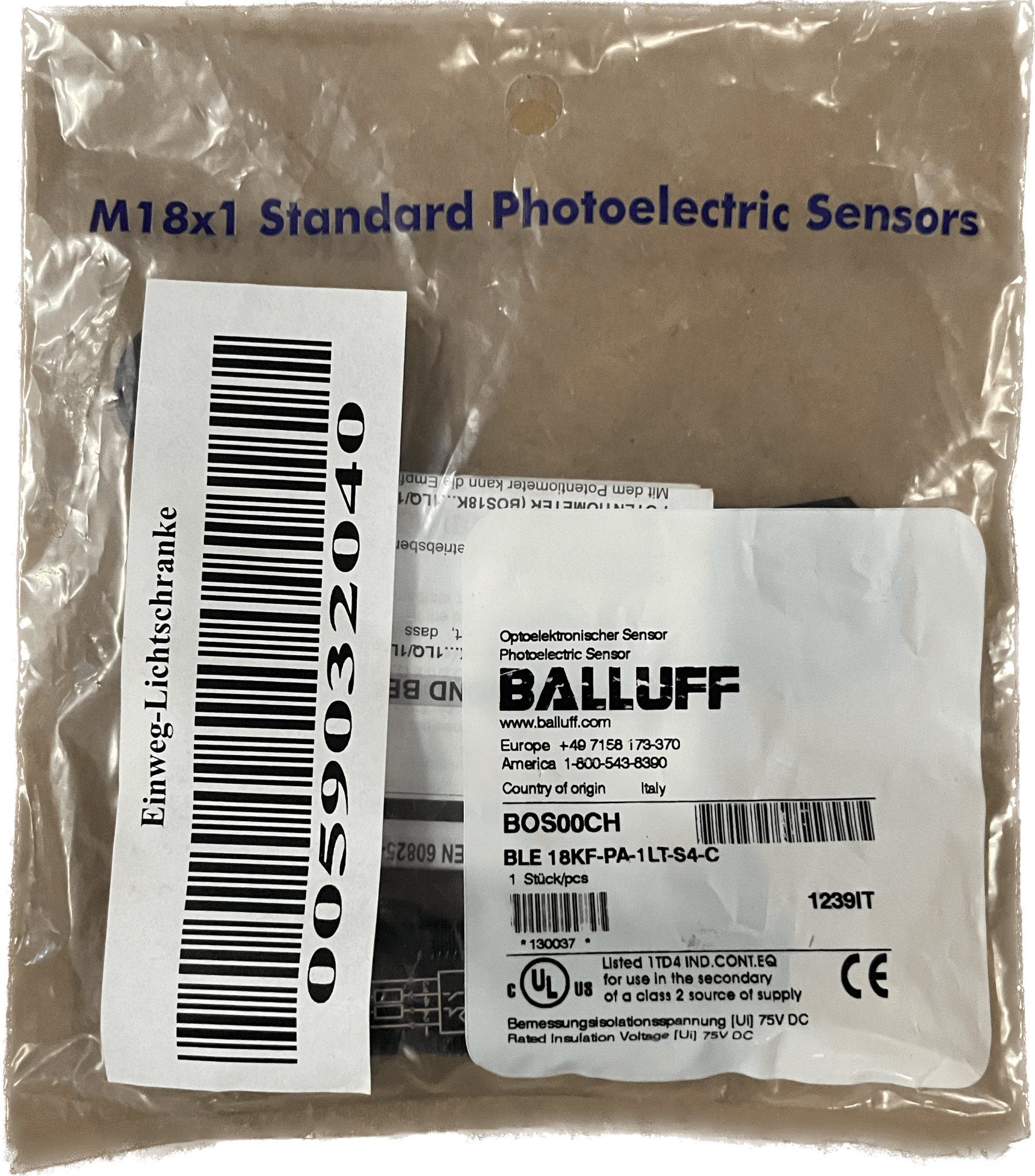 BALLUFF Einweglichtschranken BLE 18KF-PA-1LT-S4-C - #product_category# | Klenk Maschinenhandel