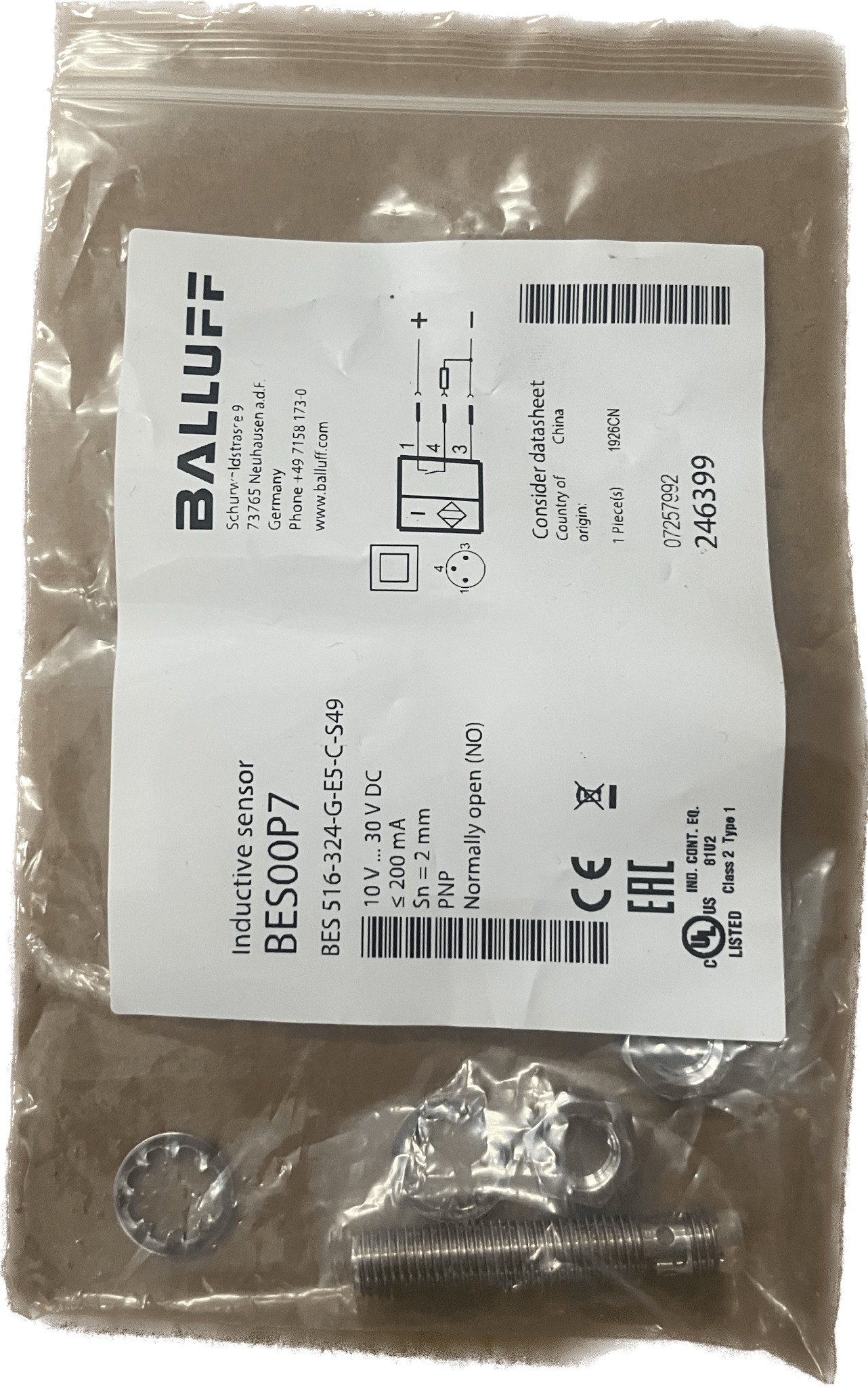 BALLUFF Induktive Standardsensoren mit Vorzugstypen BES 516-324-G-E5-C-S49 - #product_category# | Klenk Maschinenhandel