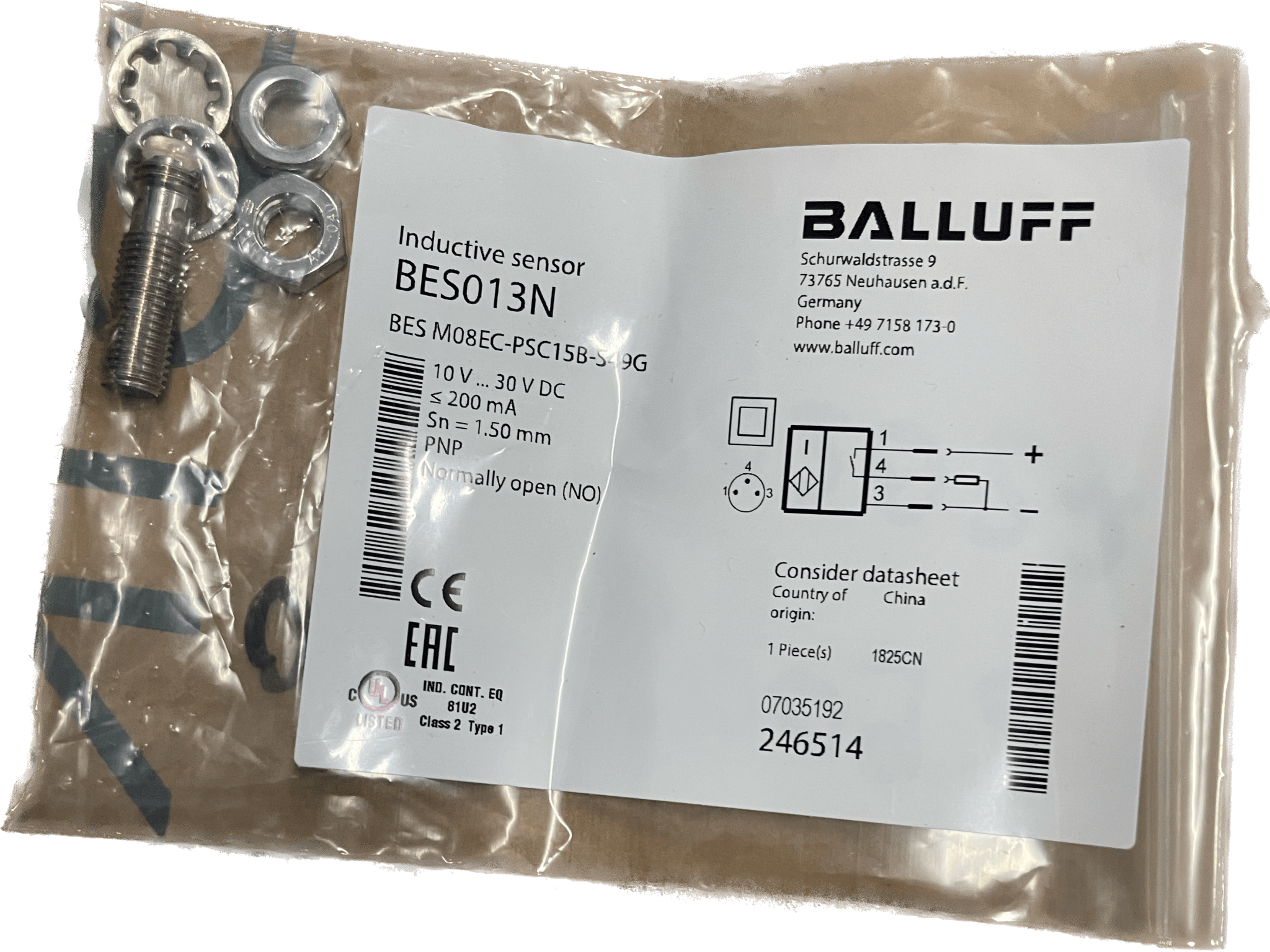 BALLUFF Induktive Standardsensoren mit Vorzugstypen BES M08EC-PSC15B-S49G - #product_category# | Klenk Maschinenhandel
