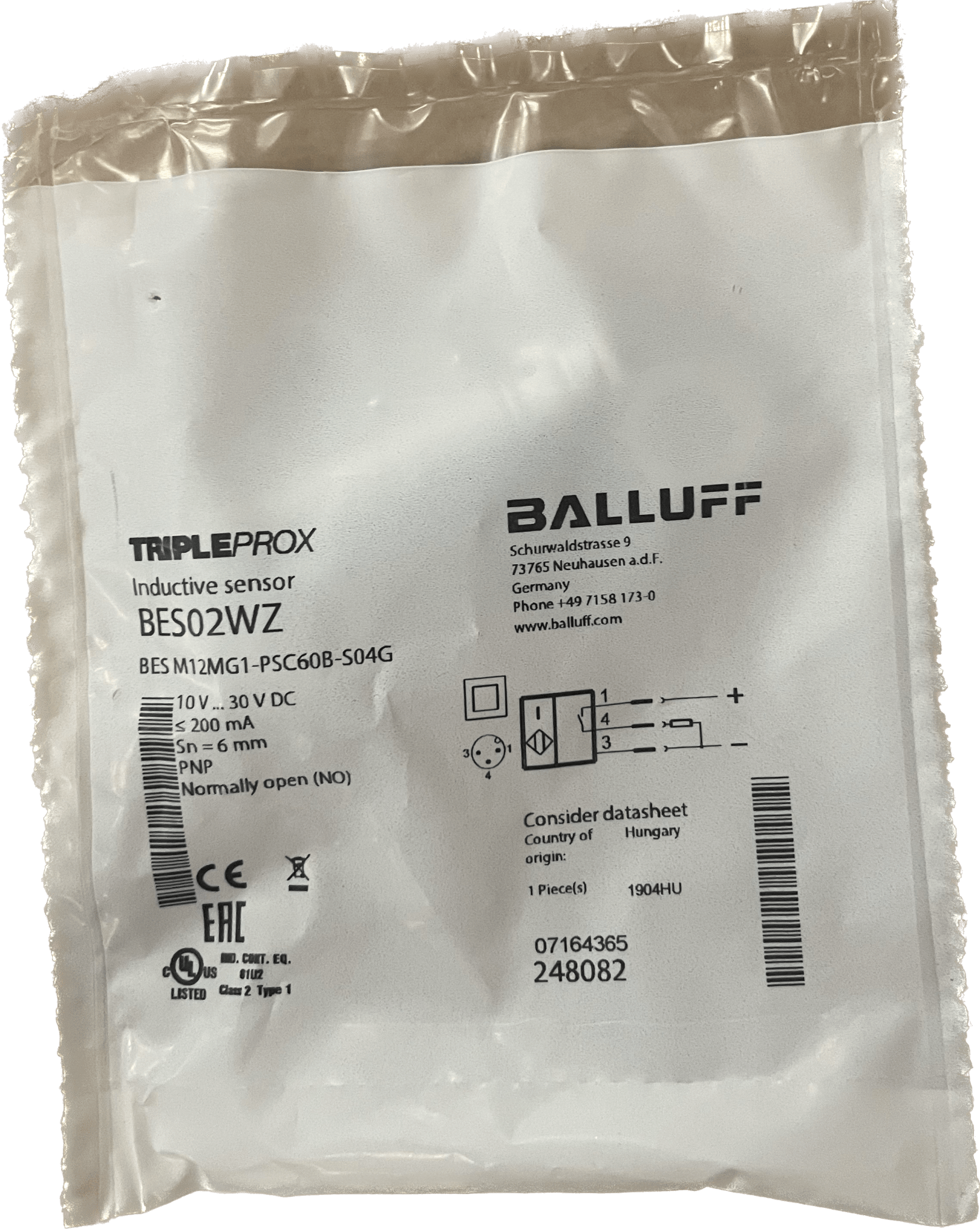 BALLUFF Induktive Standardsensoren mit Vorzugstypen BES M12MG1-PSC60B-S04G - #product_category# | Klenk Maschinenhandel