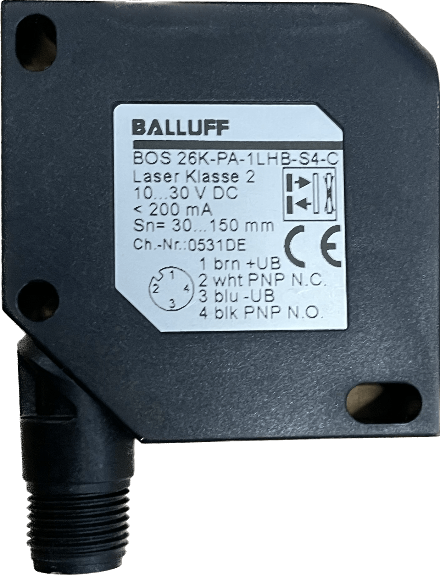 BALLUFF Lichttaster mit Hintergrundausblendung BOS 26K-PA-1LHB-S4-C - #product_category# | Klenk Maschinenhandel