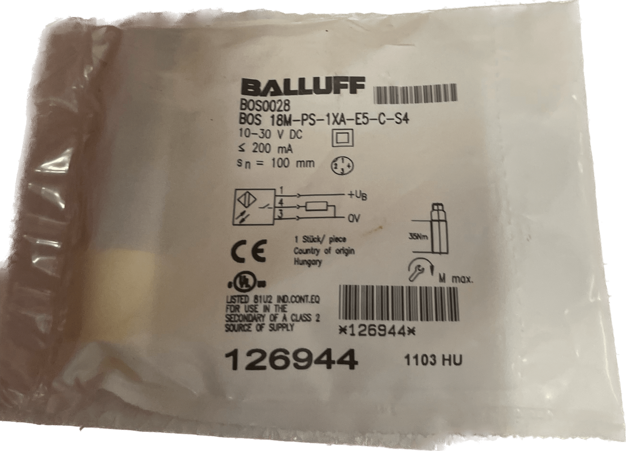 BALLUFF Optoelektronischer Sensor BOS 18M-PS-1XA-E5-C-S 4 - #product_category# | Klenk Maschinenhandel