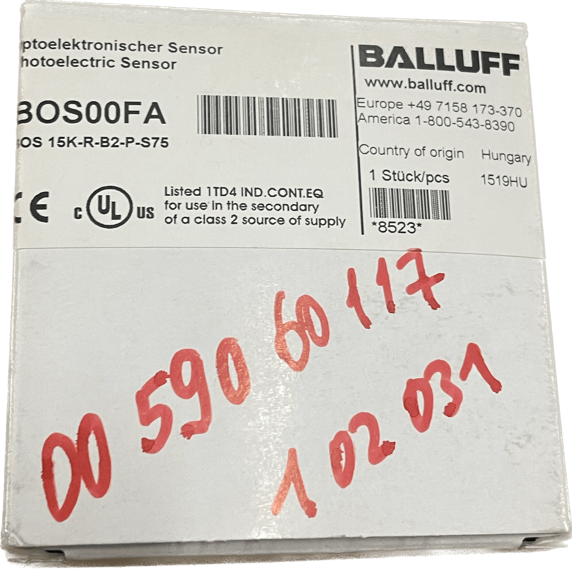 BALLUFF Reflextionslichtschranke BOS 15K-B2-P-S75 - #product_category# | Klenk Maschinenhandel