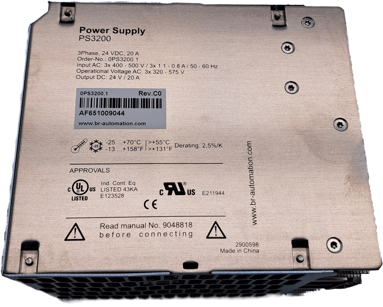 B&R 0PS3200.1 24 VDC Netzteil, 3-phasig, 20 A, Eingang 400 bis 500 VAC - #product_category# | Klenk Maschinenhandel