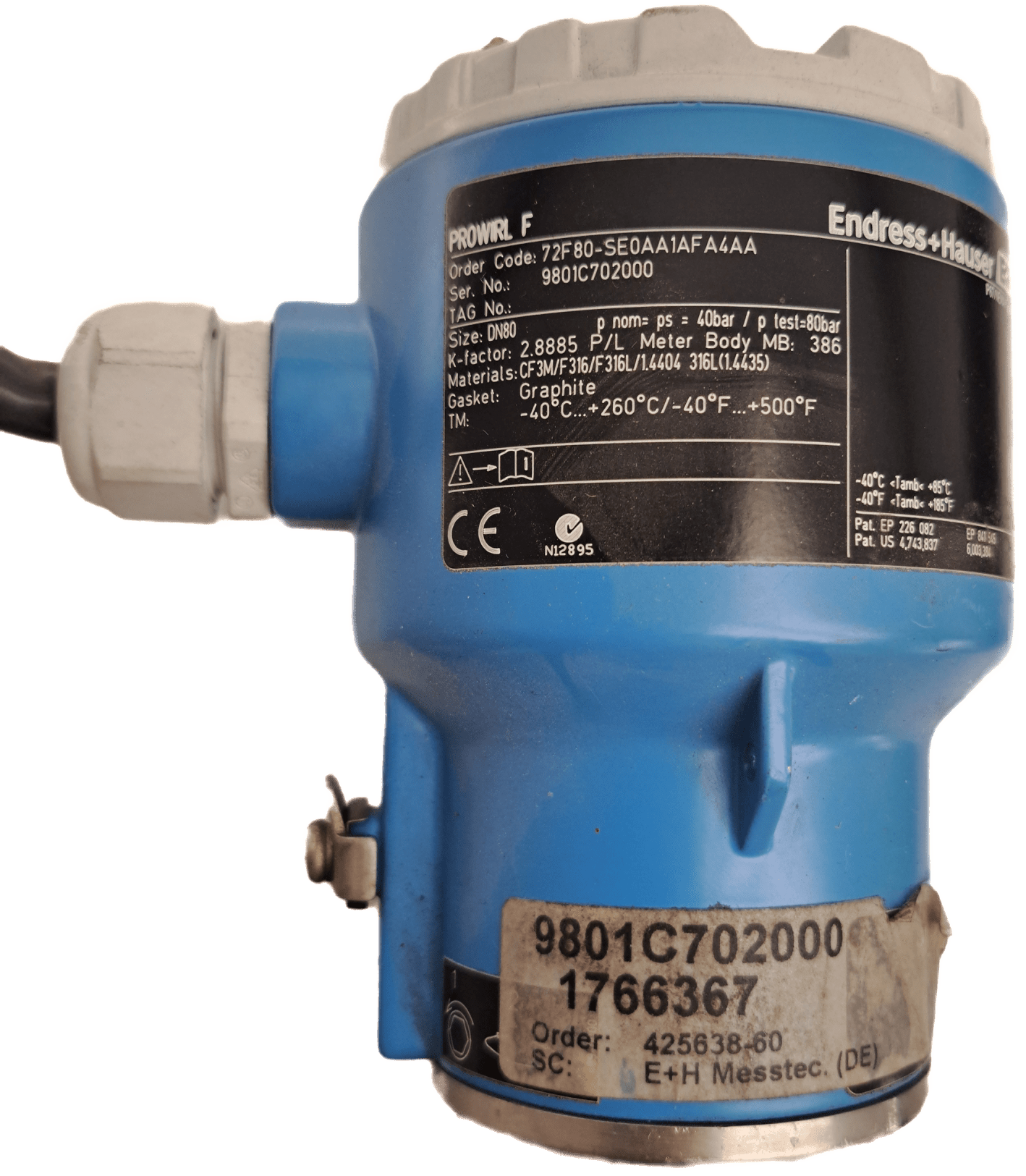 Endress & Hauser Prowirl 72F80-SE0AA1AFA4AA - #product_category# | Klenk Maschinenhandel