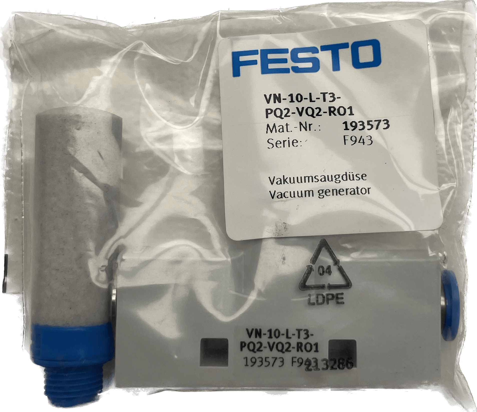 Festo Vakuumsaugdüse VN-10-L-T3-PQ2-VQ2-RO1 - #product_category# | Klenk Maschinenhandel