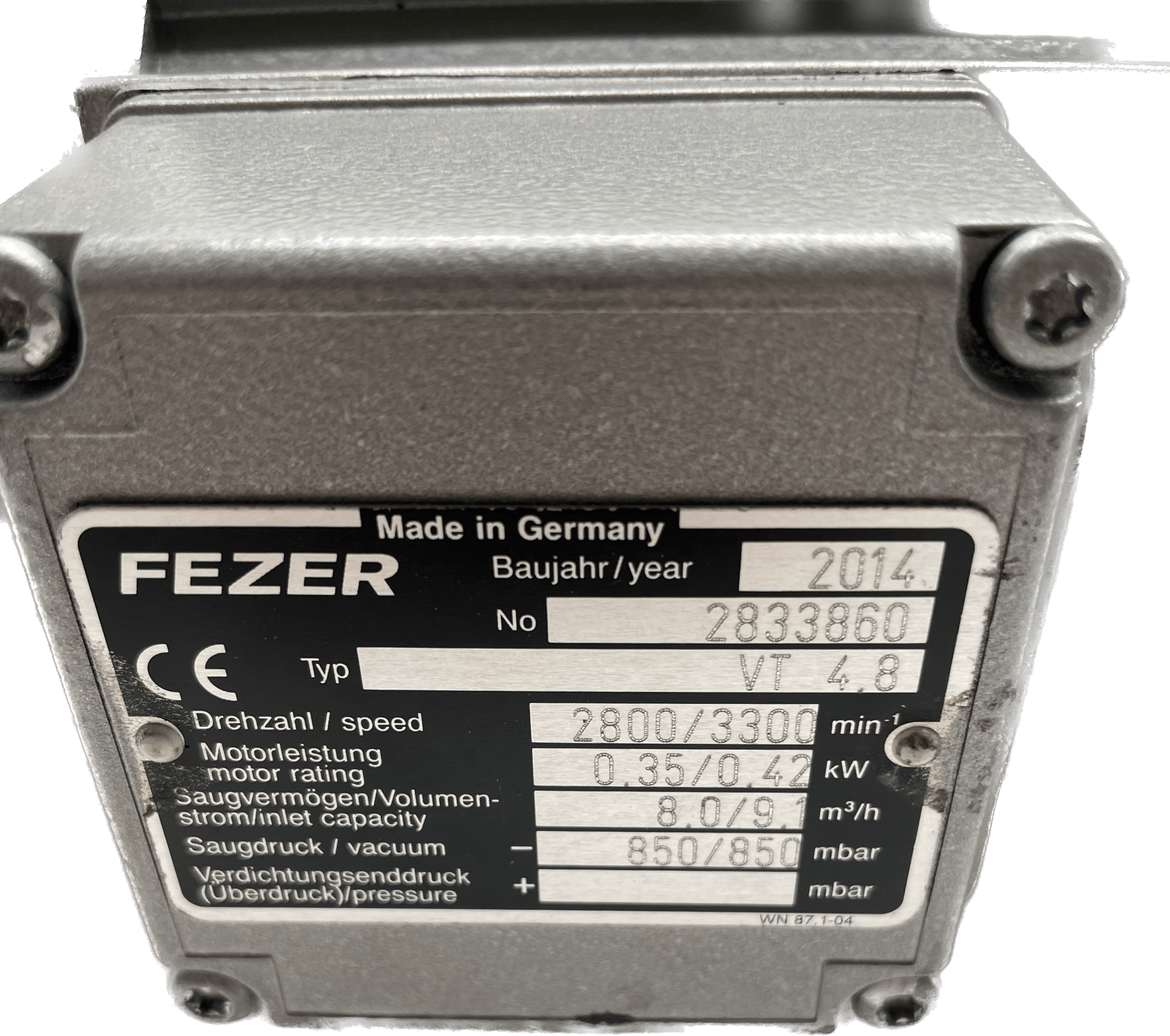 FEZER Trockenlaufende Drehschieberpumpe VT48 - #product_category# | Klenk Maschinenhandel