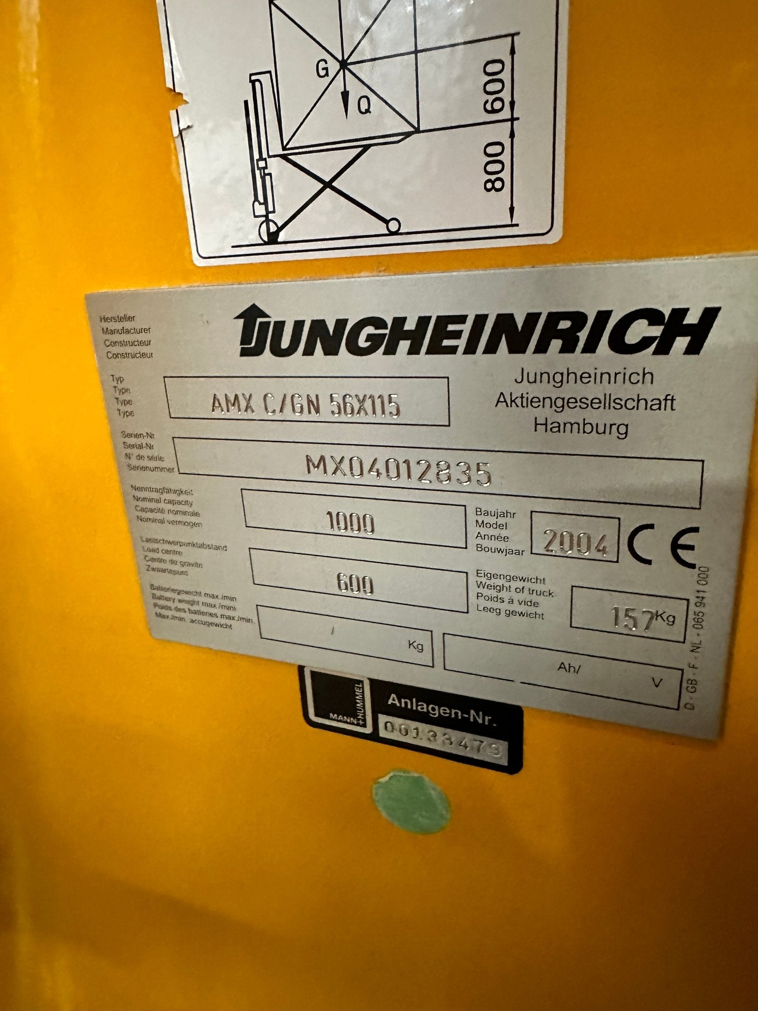 Jungheinrich Scherenhubwagen 1000Kg Traglast AMX C/GN 56X115 - #product_category# | Klenk Maschinenhandel