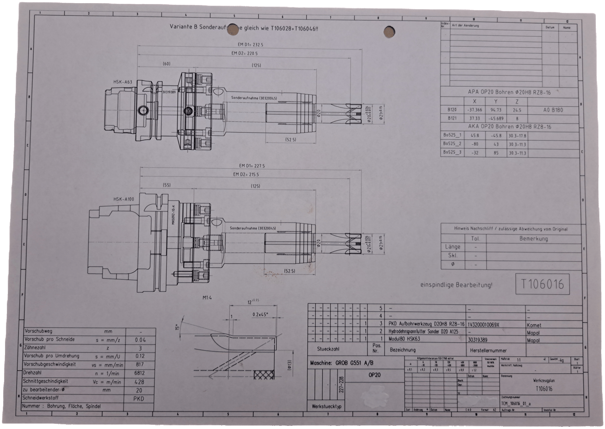 Komet PKD Aufbohrwerkzeug D20H8 RZ8-16 - #product_category# | Klenk Maschinenhandel