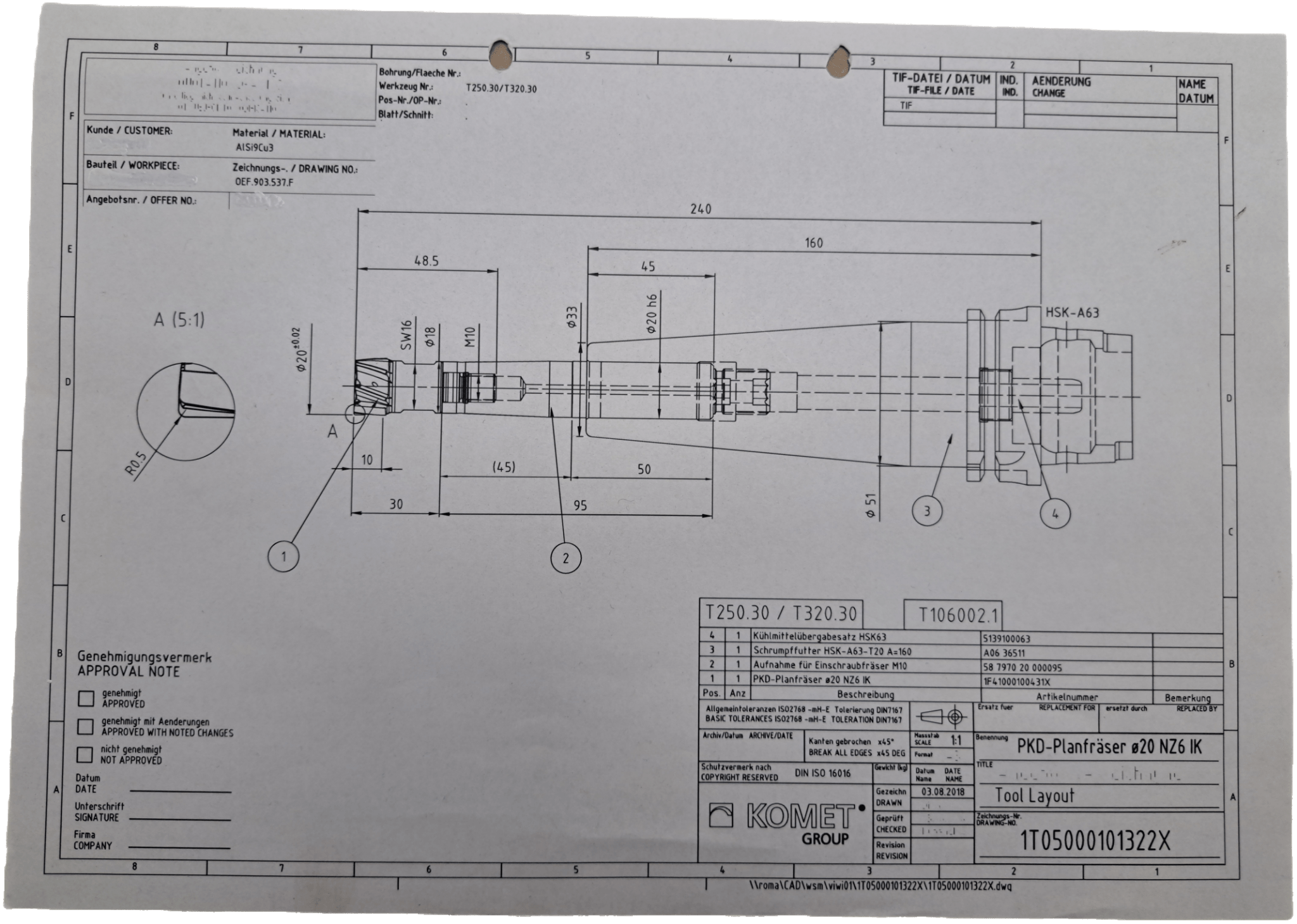 Komet PKD Planfräser Ø20 NZ6 IK - #product_category# | Klenk Maschinenhandel