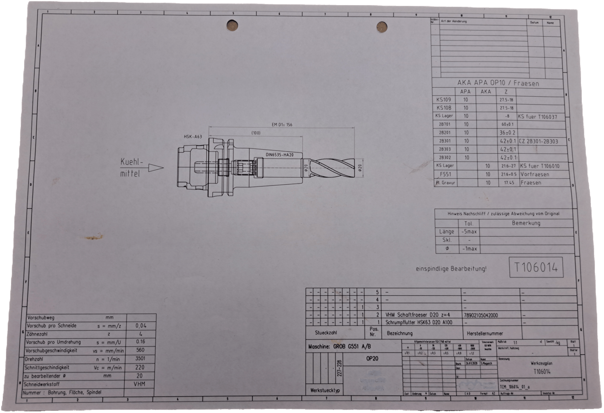 Komet VHM Schaftfraeser D20 Z=4 - #product_category# | Klenk Maschinenhandel