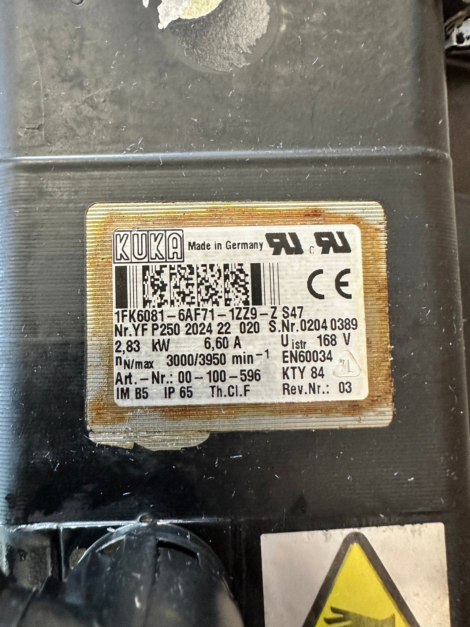 Kuka Servomotor 1FK6081-6AF71-1ZZ9-Z547 - #product_category# | Klenk Maschinenhandel