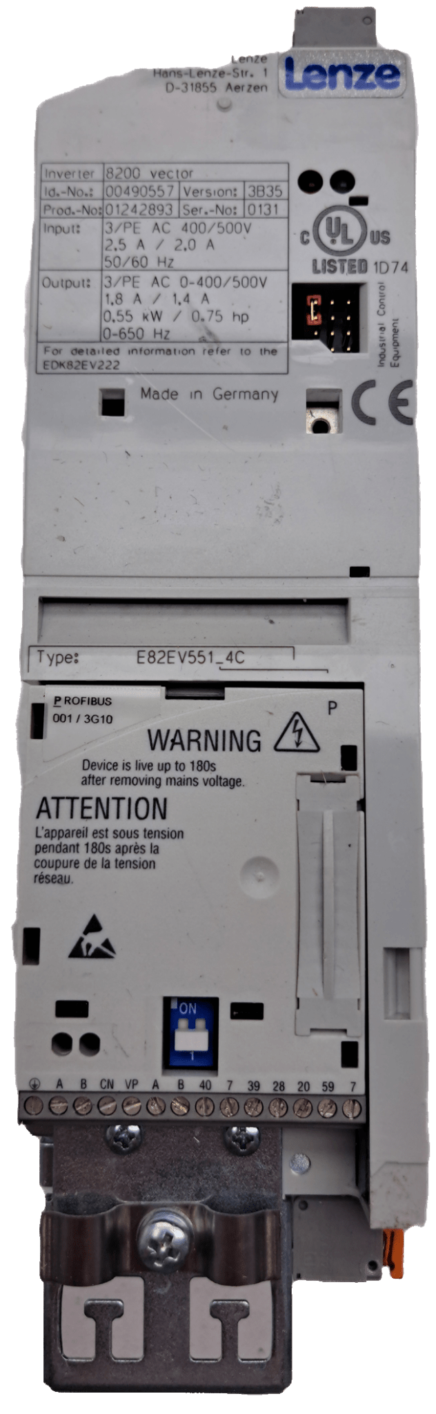 Lenze Frequenzumrichter 8200 vector E82EV551K4C - #product_category# | Klenk Maschinenhandel