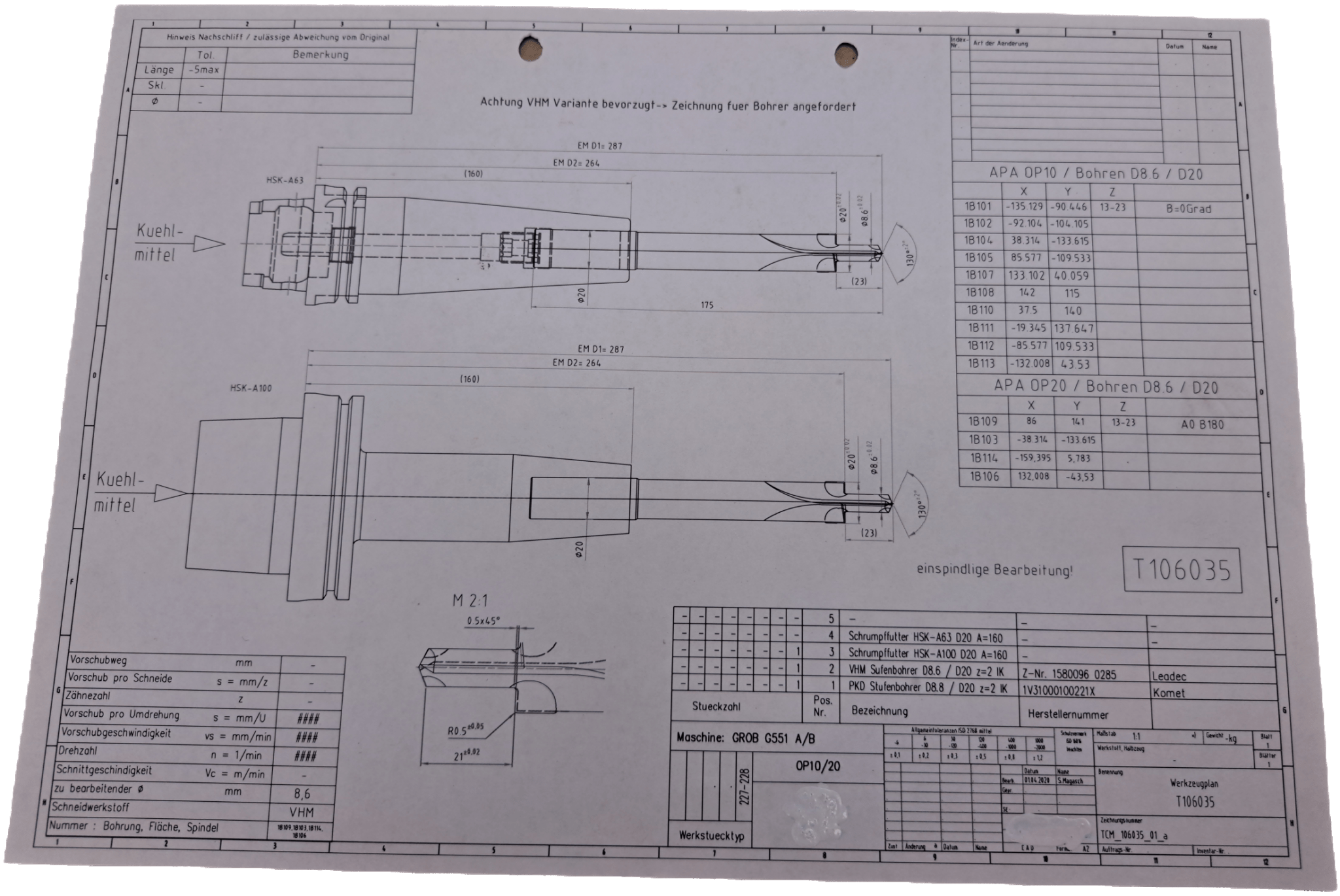 Mapal / Leadec VHM Stufenbohrer D8.6 / D20 z=2 IK - #product_category# | Klenk Maschinenhandel