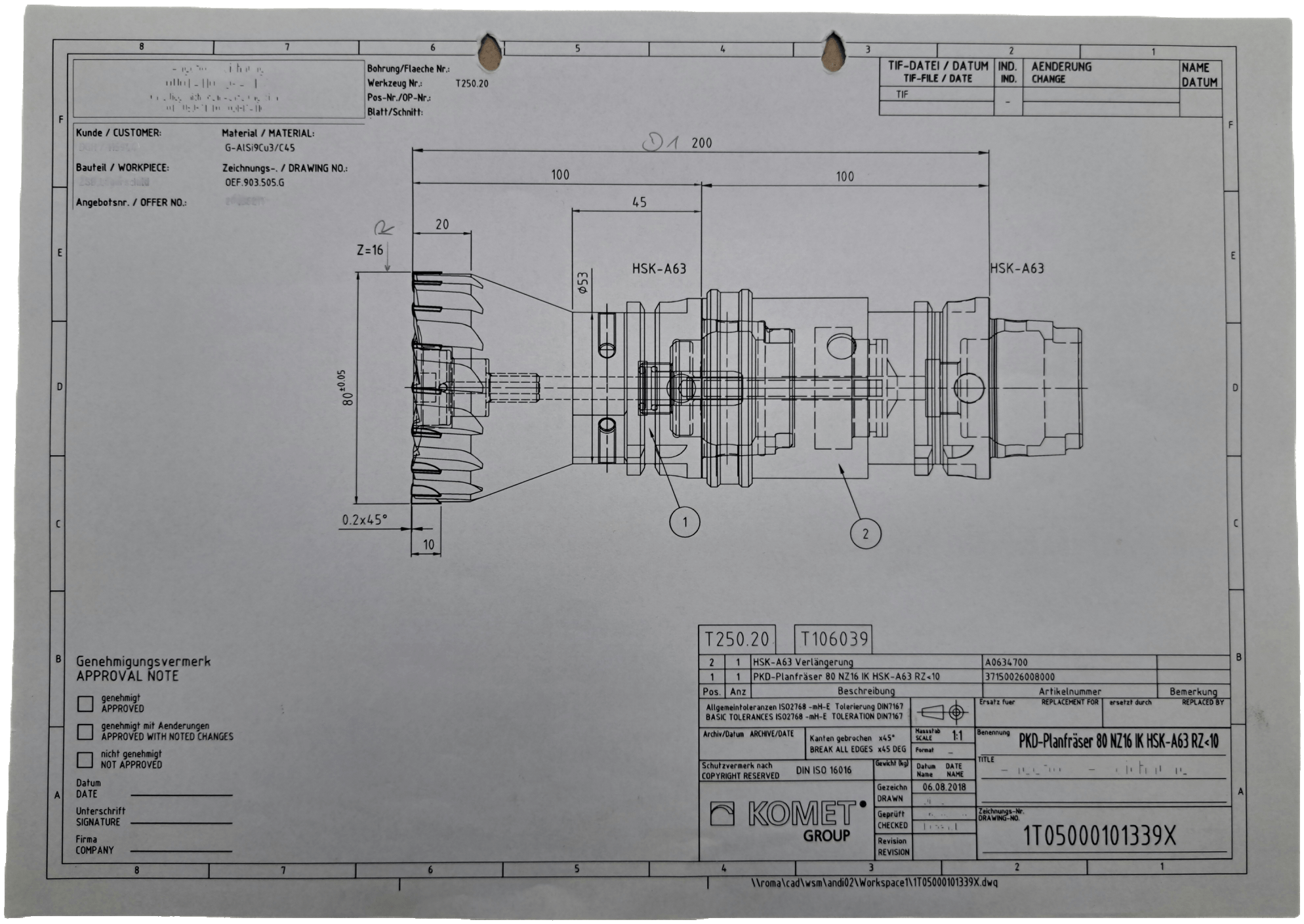 Mapal WWS PKD-Planfräser 80 NZ16 IK HSK-A63 RZ<10 - #product_category# | Klenk Maschinenhandel