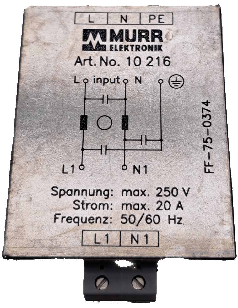 Murr-Elektronik Line Filter 20 A 250 VAC / 10216 - #product_category# | Klenk Maschinenhandel