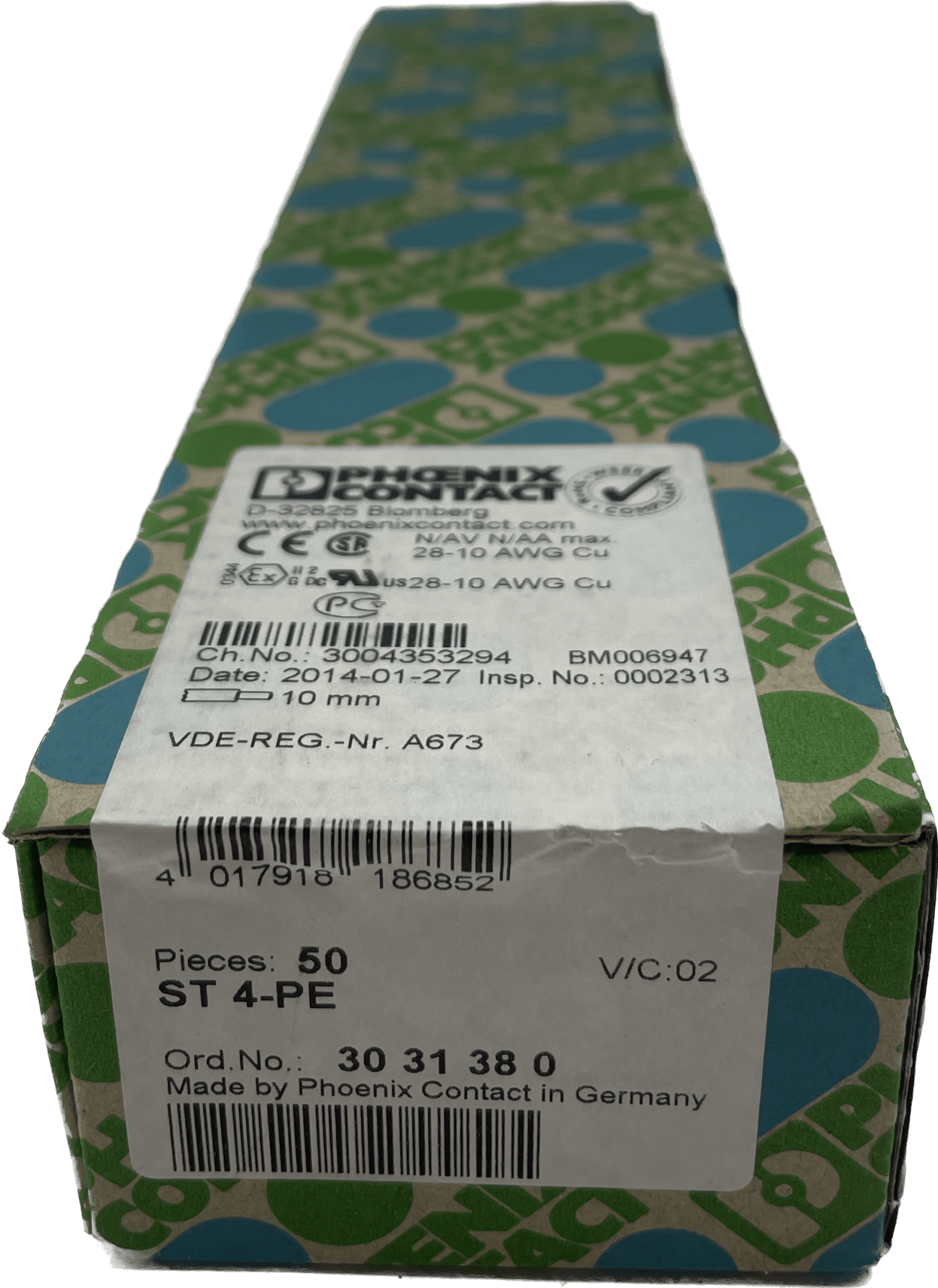 Phönix-Contact 3031380 ST 4-PE - Zugfeder-Schutzleiterklemme - #product_category# | Klenk Maschinenhandel