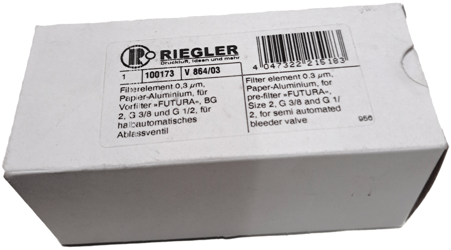Riegler Filterelement 0,3 µm 100173 / V864/03 - #product_category# | Klenk Maschinenhandel