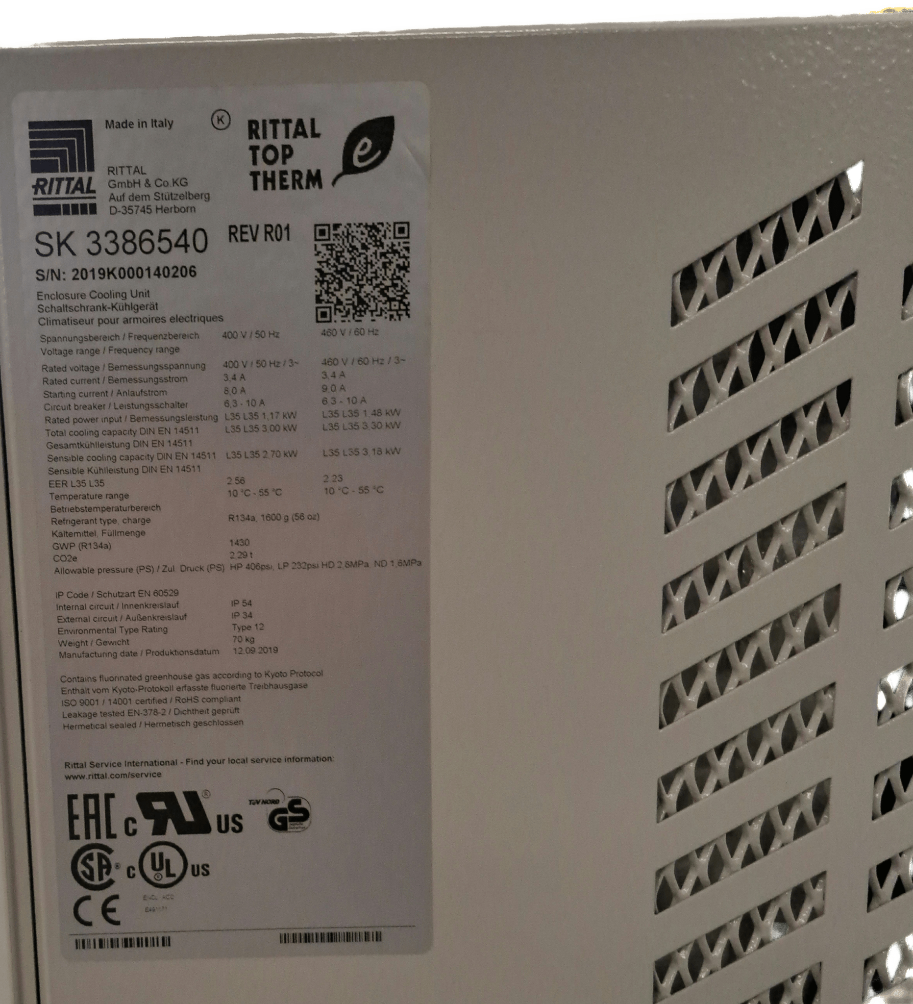 Rittal Dachaufbau-Kühlgerät Comfort,400/600V SK 3386.540 - #product_category# | Klenk Maschinenhandel