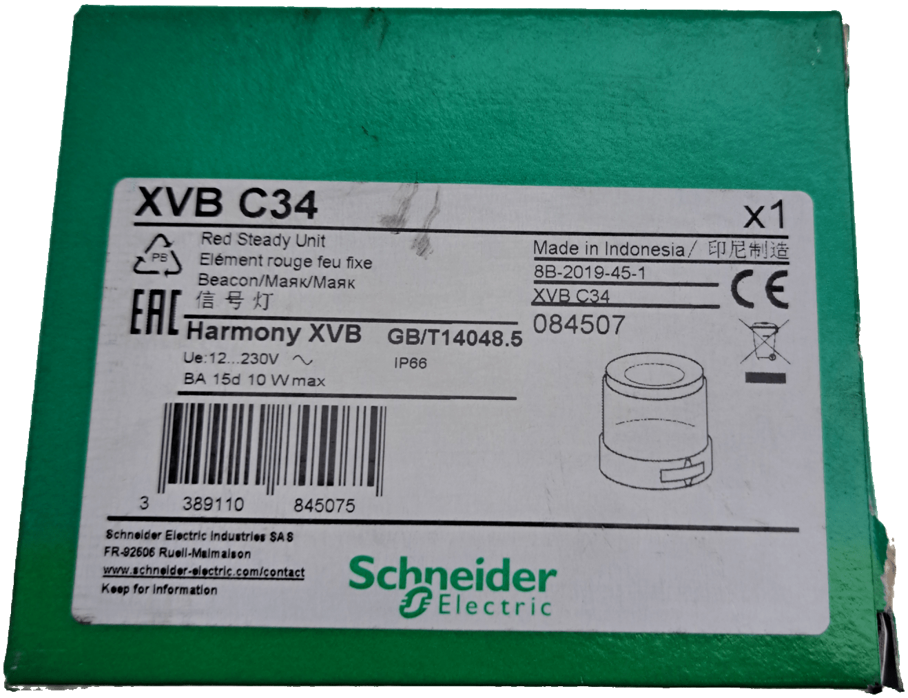 Schneider Elektric XVBC34 Leuchtelement, Dauerlicht, rot - #product_category# | Klenk Maschinenhandel