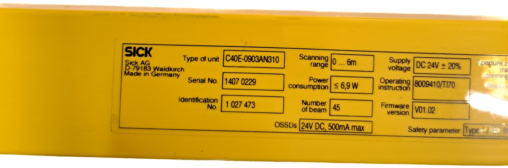 Sick C4000 Eco / Sender-Empfänger-Paar - #product_category# | Klenk Maschinenhandel