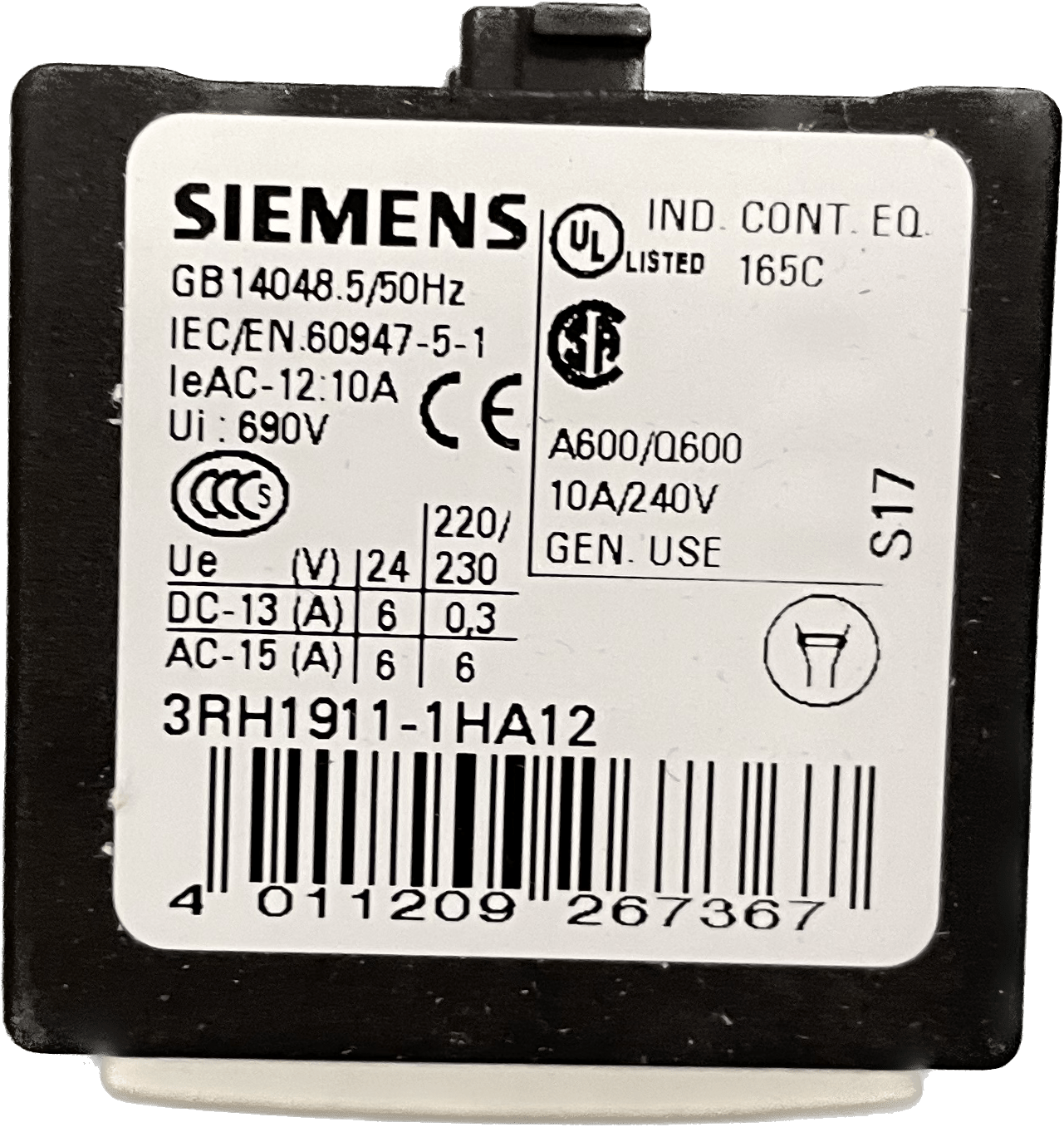 Siemens Hilfsschalterblock 3RH1911-1HA12 - #product_category# | Klenk Maschinenhandel