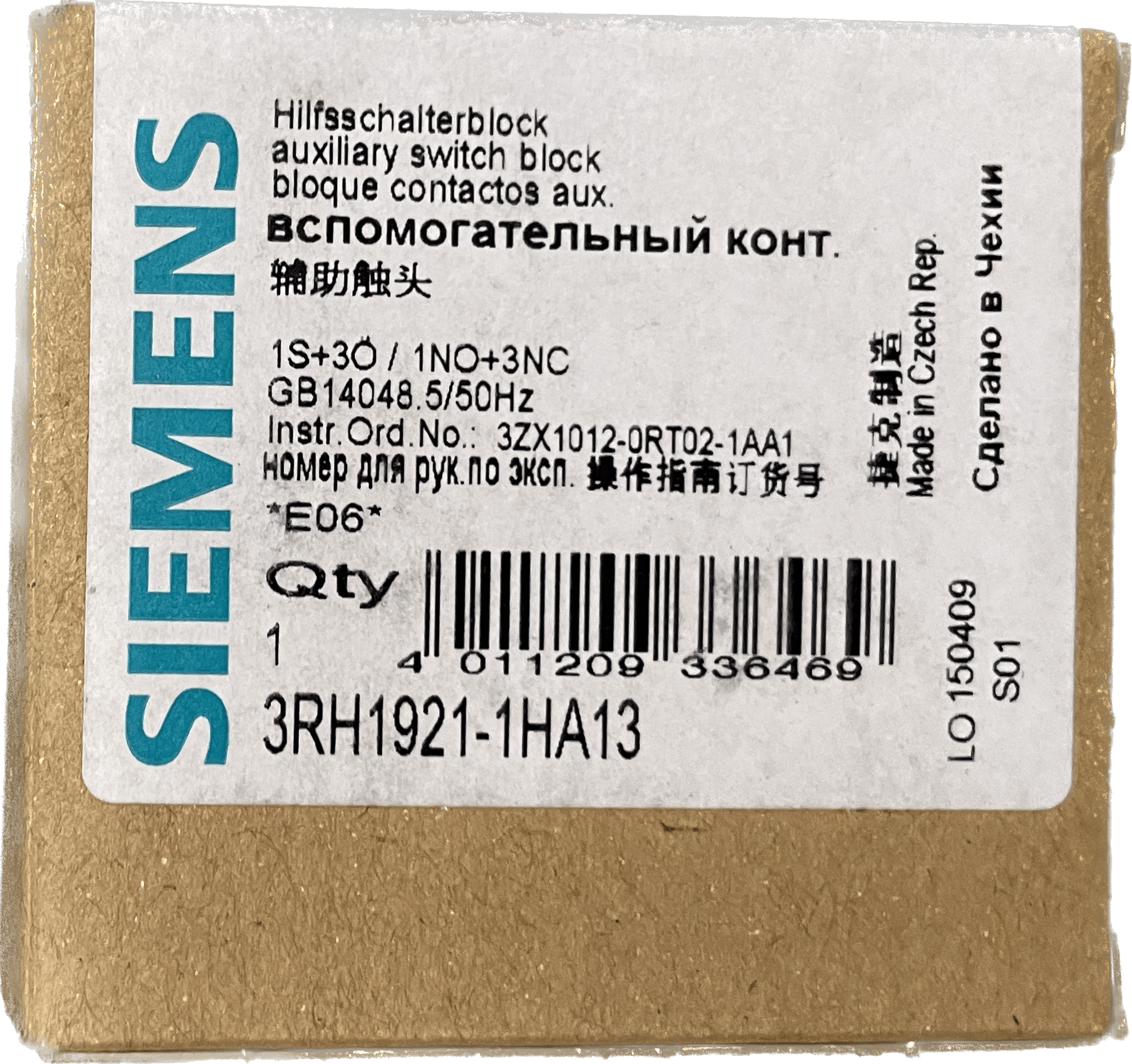 Siemens Hilfsschalterblock 3RH1921-1HA13 - #product_category# | Klenk Maschinenhandel