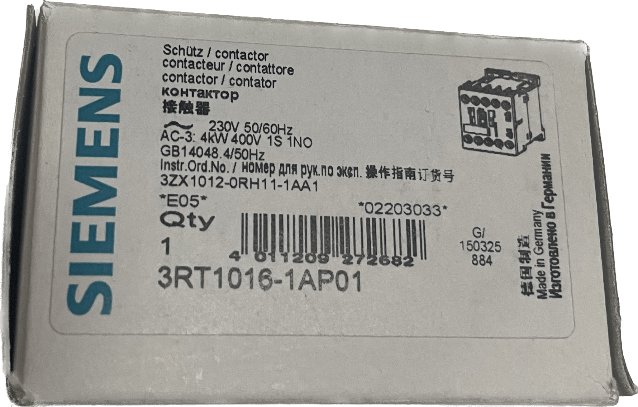 Siemens Leistungsschütz 3RT1016-1AP01 - #product_category# | Klenk Maschinenhandel