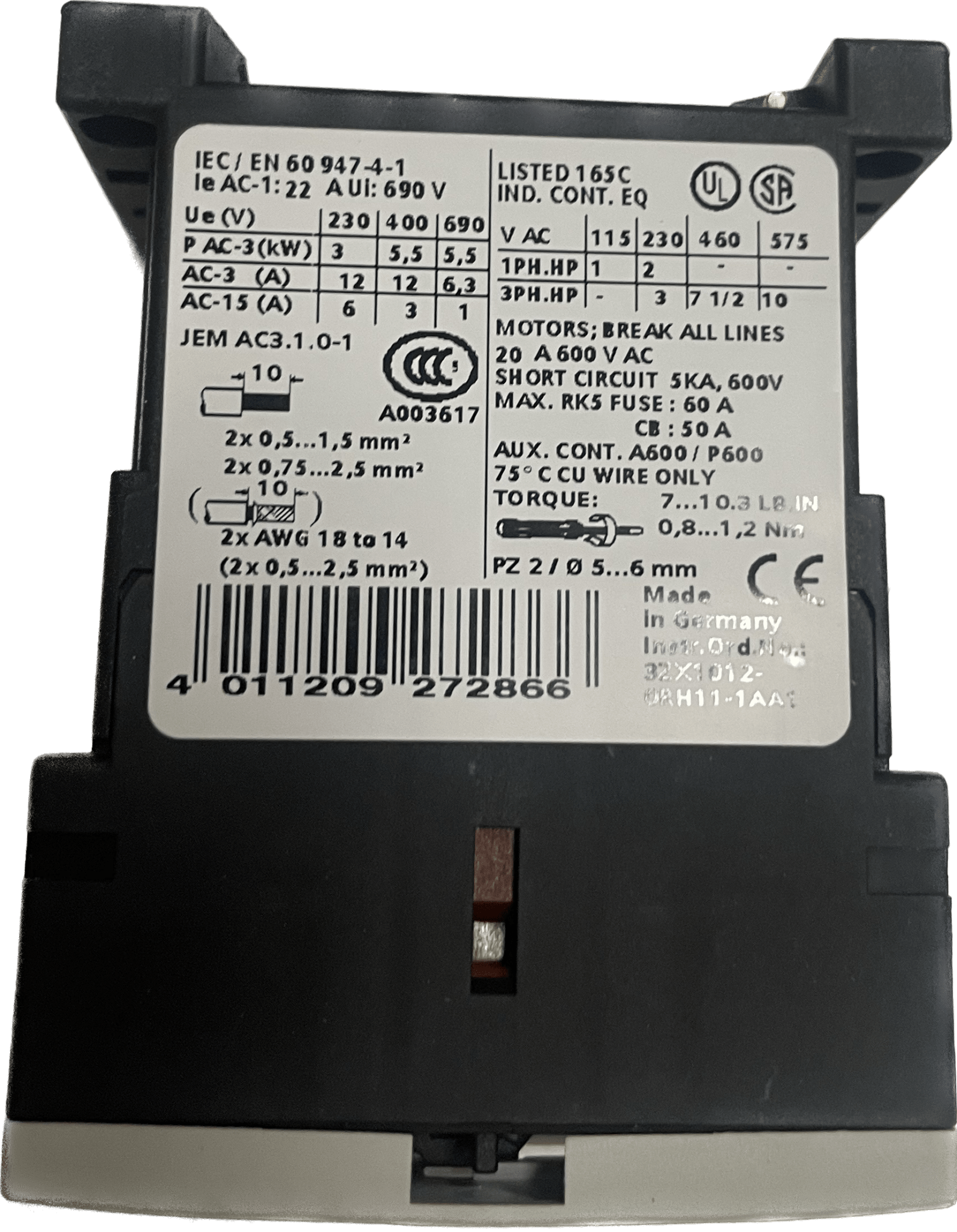 Siemens Leistungsschütz 3RT1017-1BB41 - #product_category# | Klenk Maschinenhandel