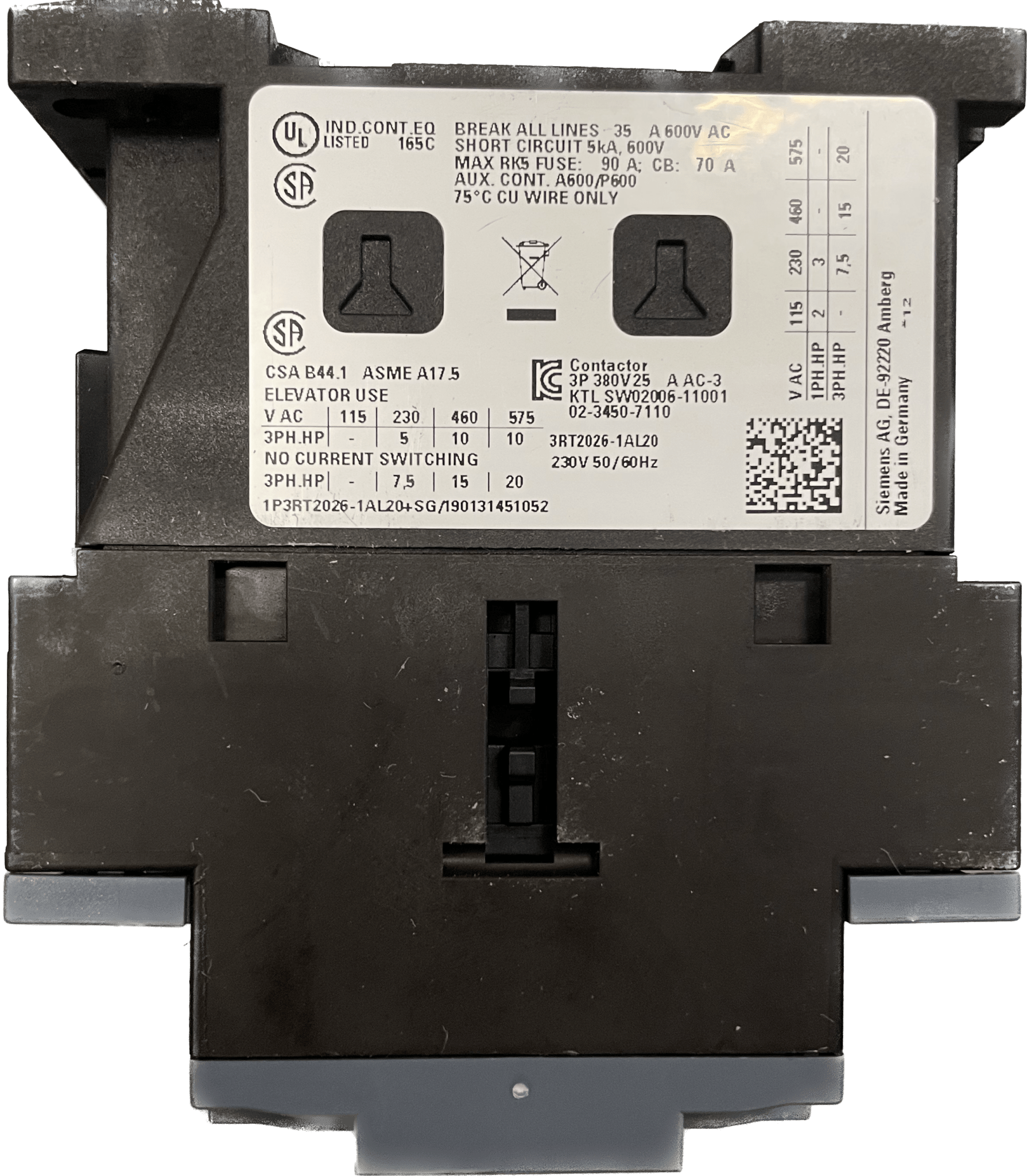 Siemens Leistungsschütz 3RT2026-1AL20 - #product_category# | Klenk Maschinenhandel