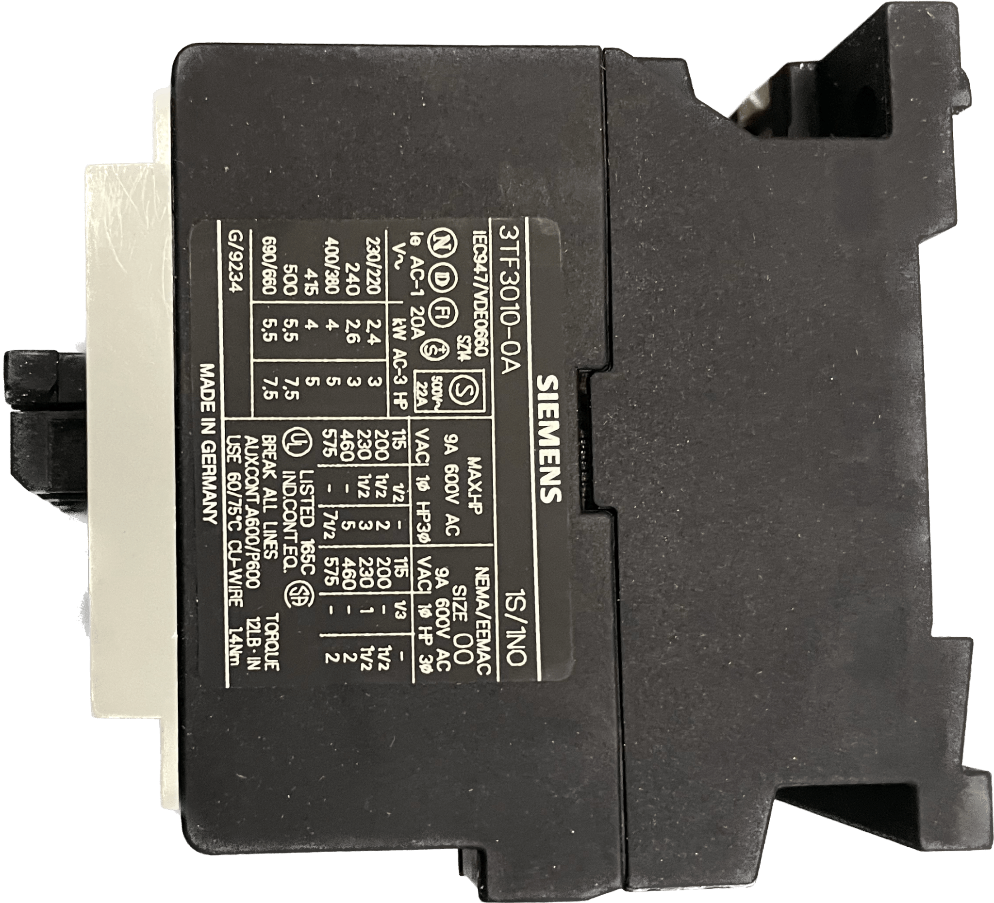 Siemens SCHUETZ BAUGROESSE 0 3TF3010-0AD2 - #product_category# | Klenk Maschinenhandel