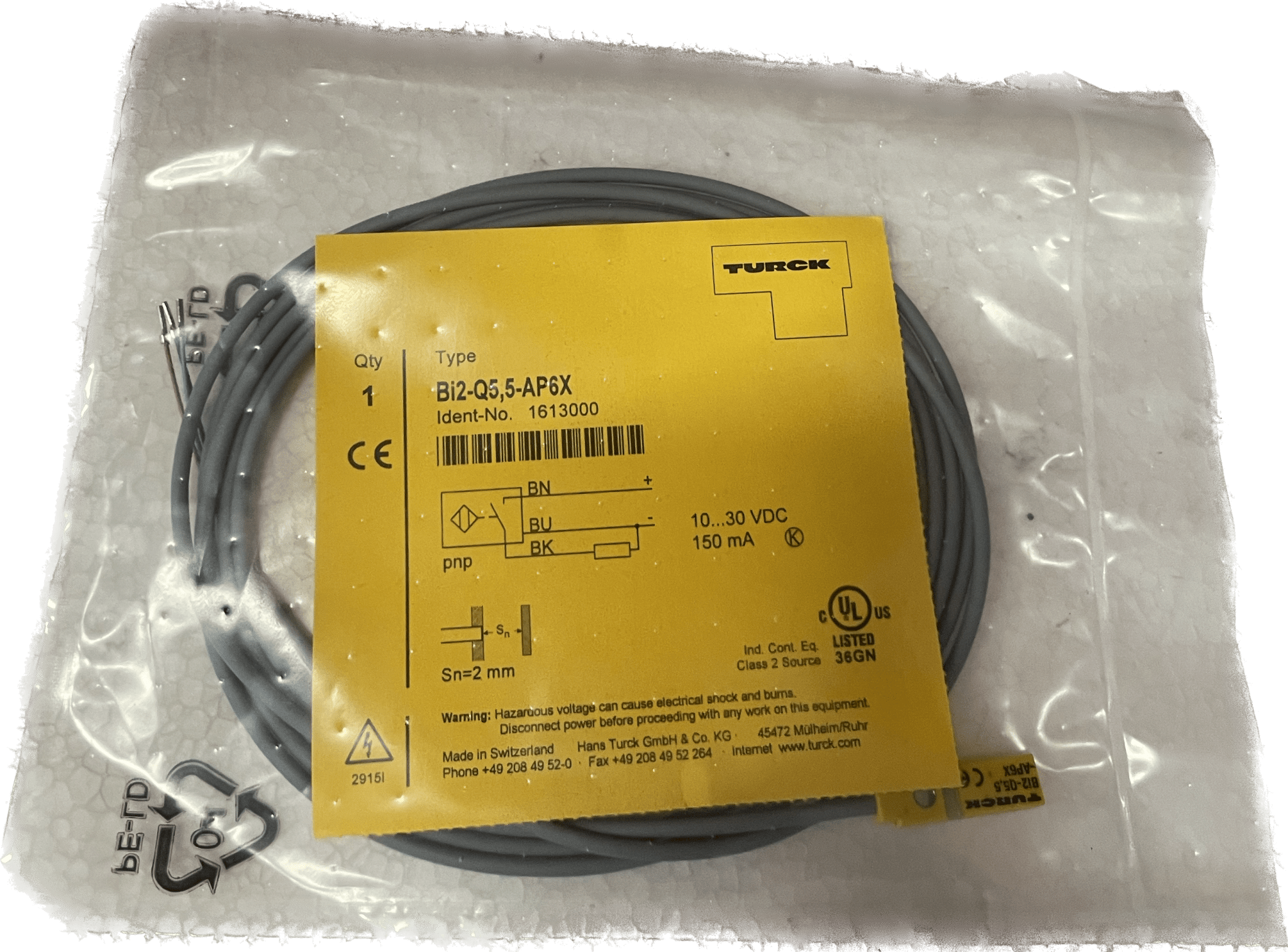 Turck Inductive Sensor 1613000/ Bi2-Q5,5-AP6X - #product_category# | Klenk Maschinenhandel